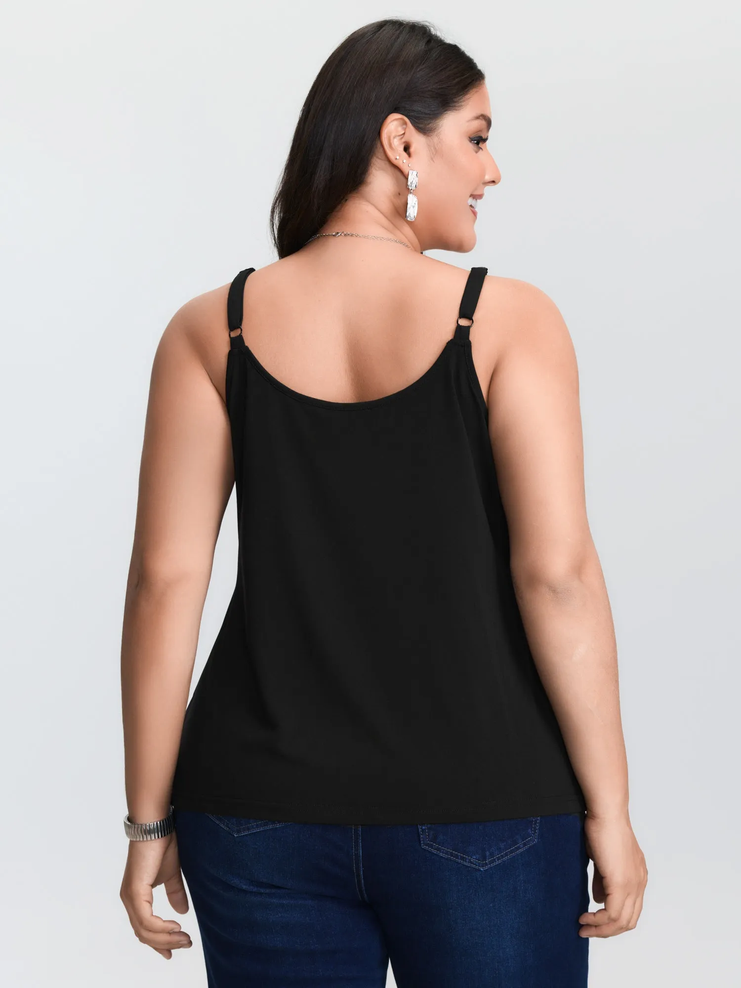 Sheer Lace Cut-Out Tank Top sold by Bloomchic product image thumbnail 4