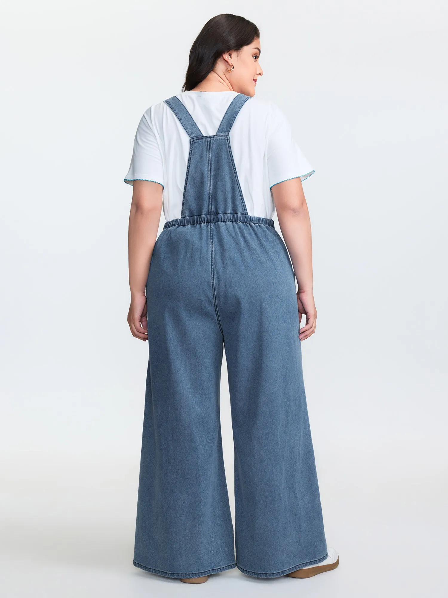 Stretchy Relaxed-Fit Overall Wide-Leg Jumpsuit sold by Bloomchic product image thumbnail 5