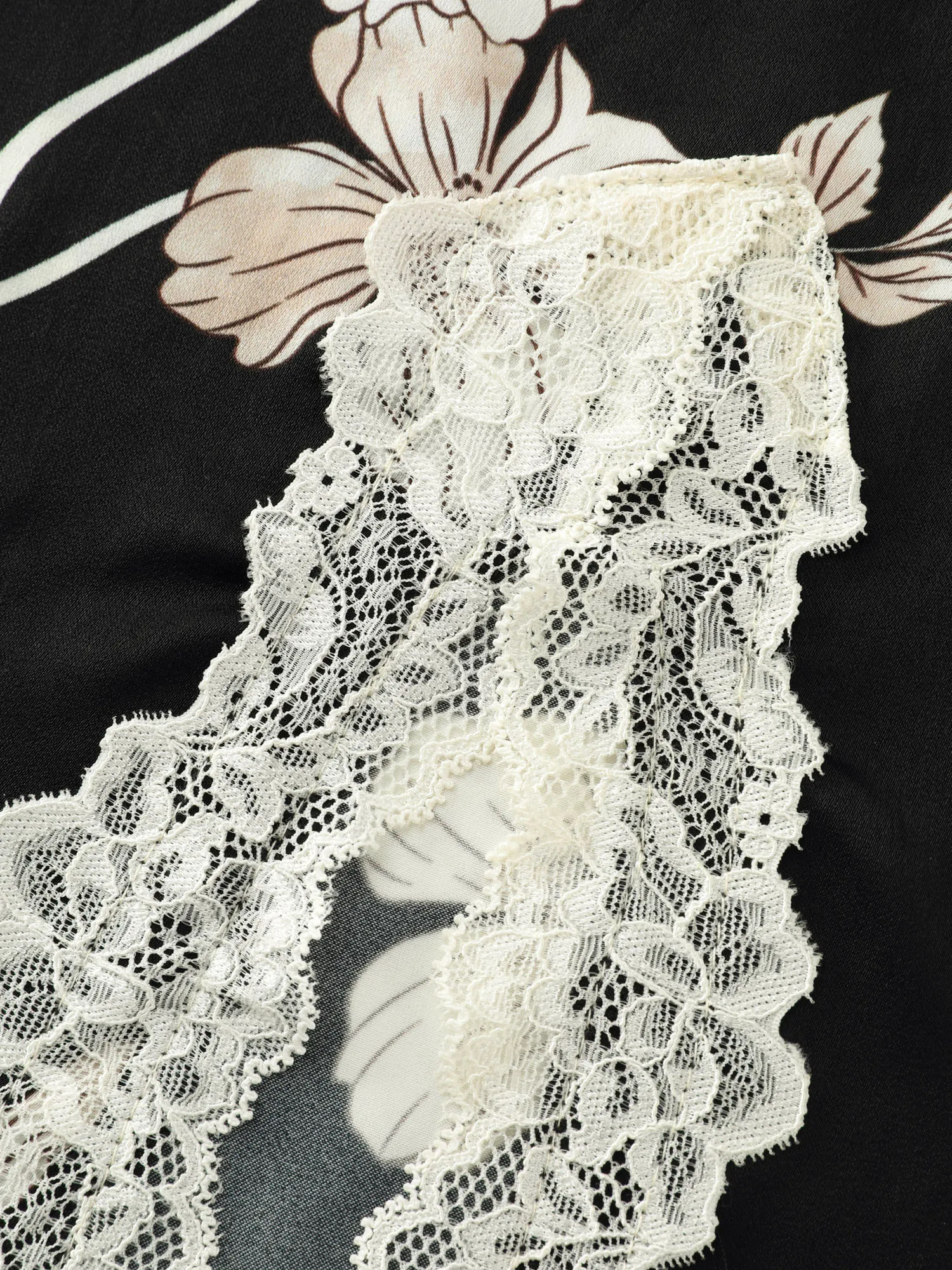 Floral Print Deep Lace Neckline Nightgown sold by Bloomchic product image thumbnail 5