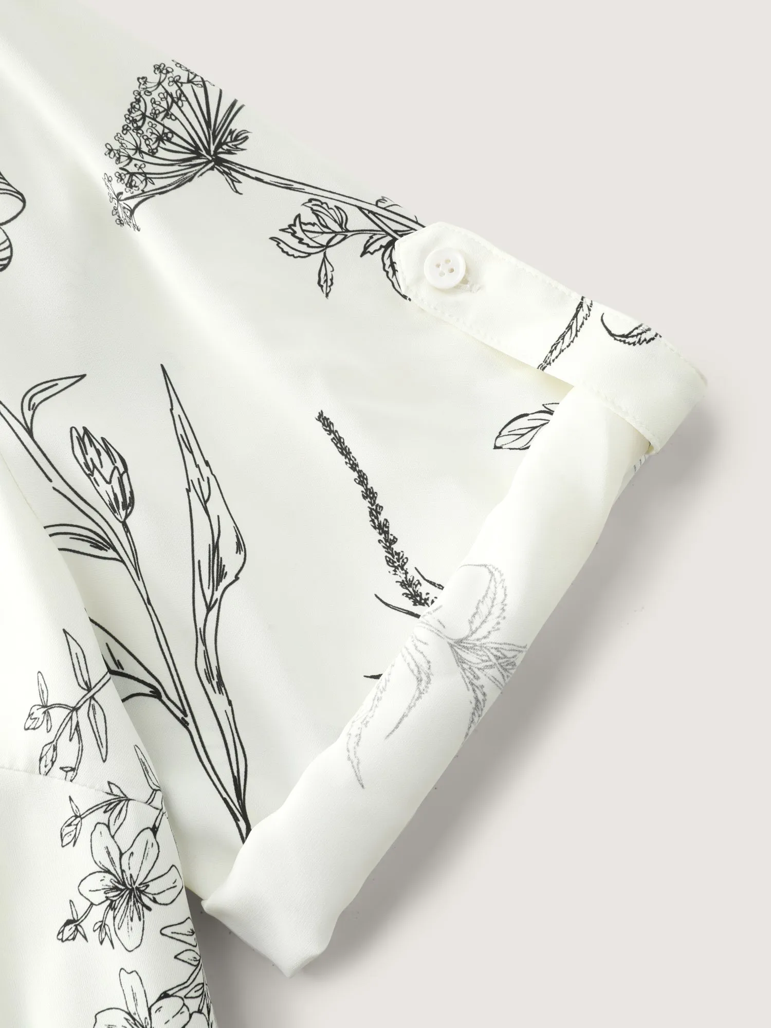 Floral Print Tab Sleeve Button-Down Blouse sold by Bloomchic product image thumbnail 5