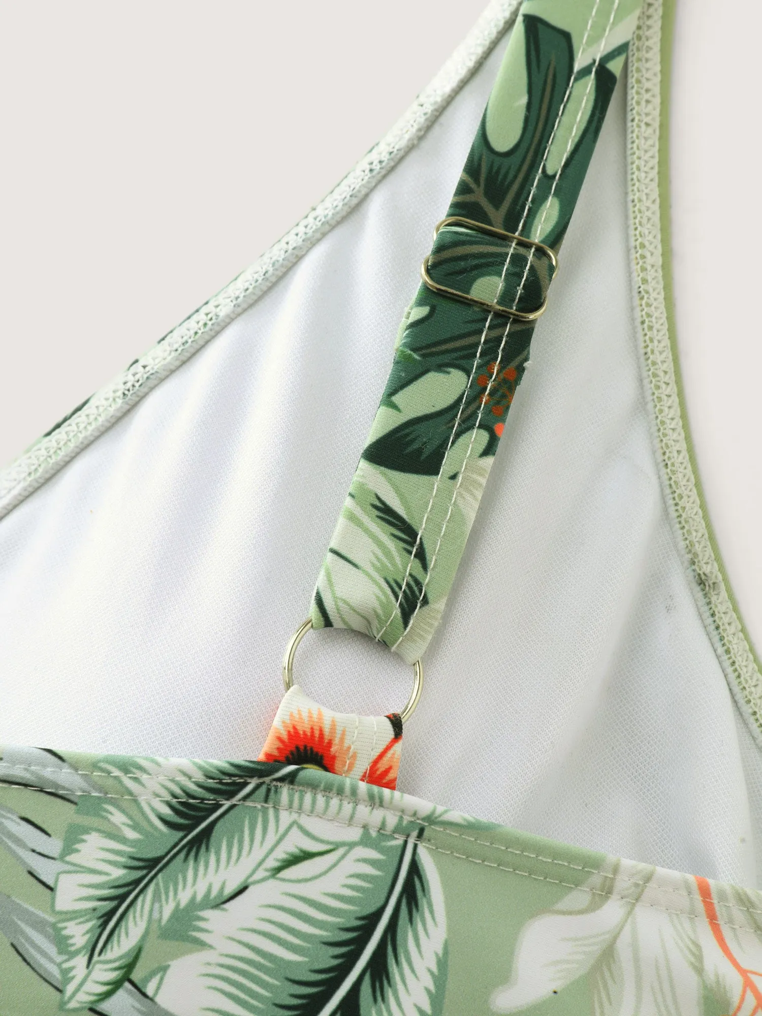 Tropical Floral Print Knotted One-Piece Swimsuit sold by Bloomchic product image thumbnail 5