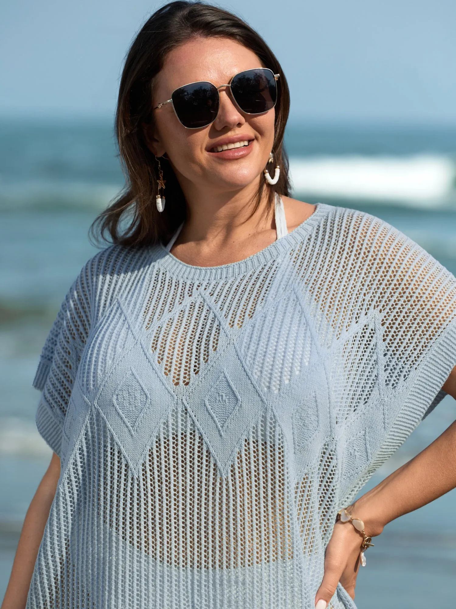 Cut-Out Fringe Hem Swim Cover-Up sold by Bloomchic product image thumbnail 2