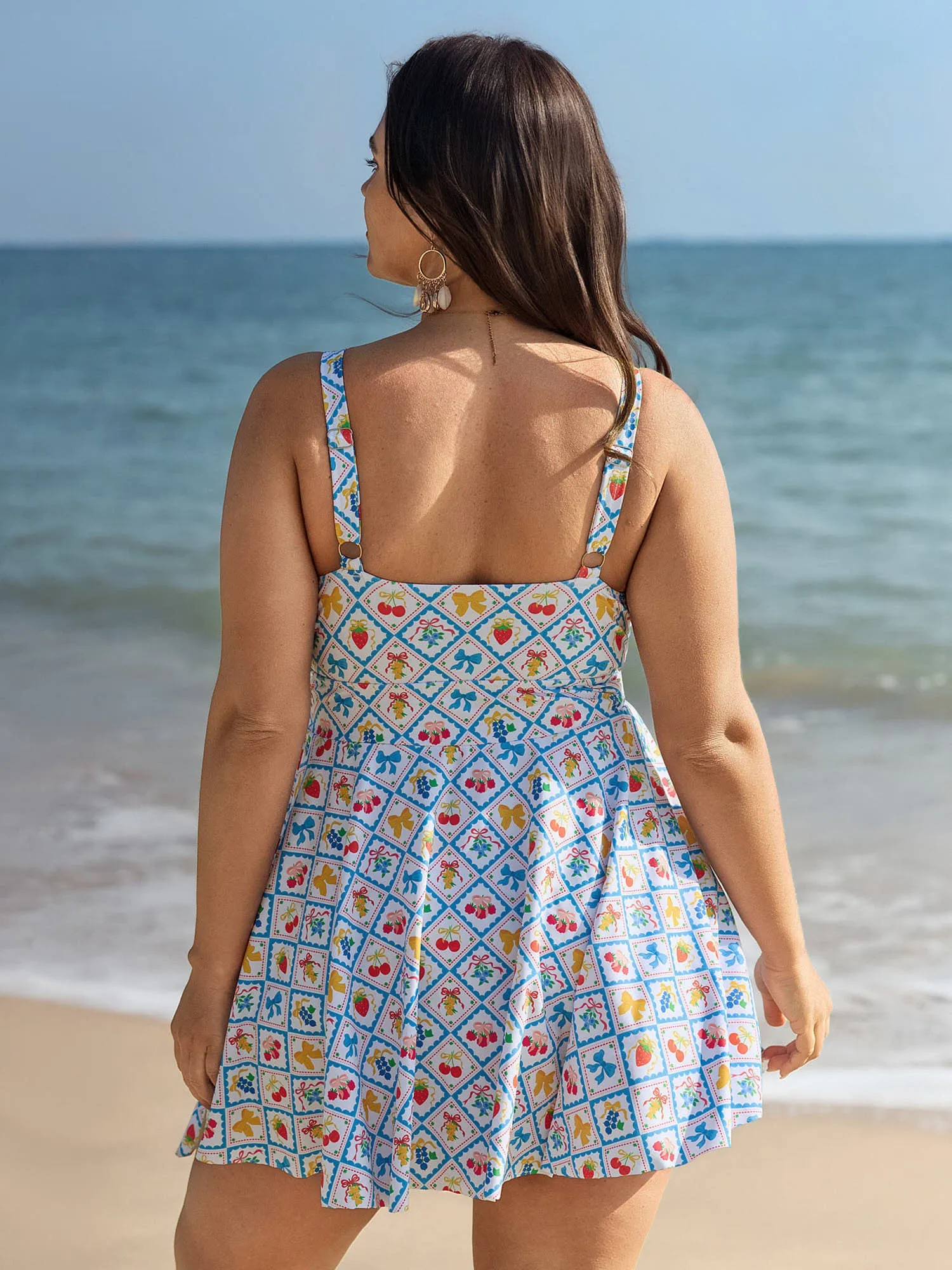 Fun Fruit Print Knotted Hem Swim Dress sold by Bloomchic product image thumbnail 5