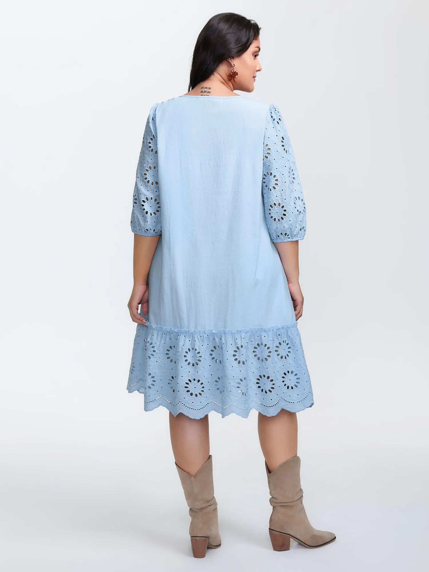 Pure Cotton Cut-Out Detail Midi Dress sold by Bloomchic product image thumbnail 5