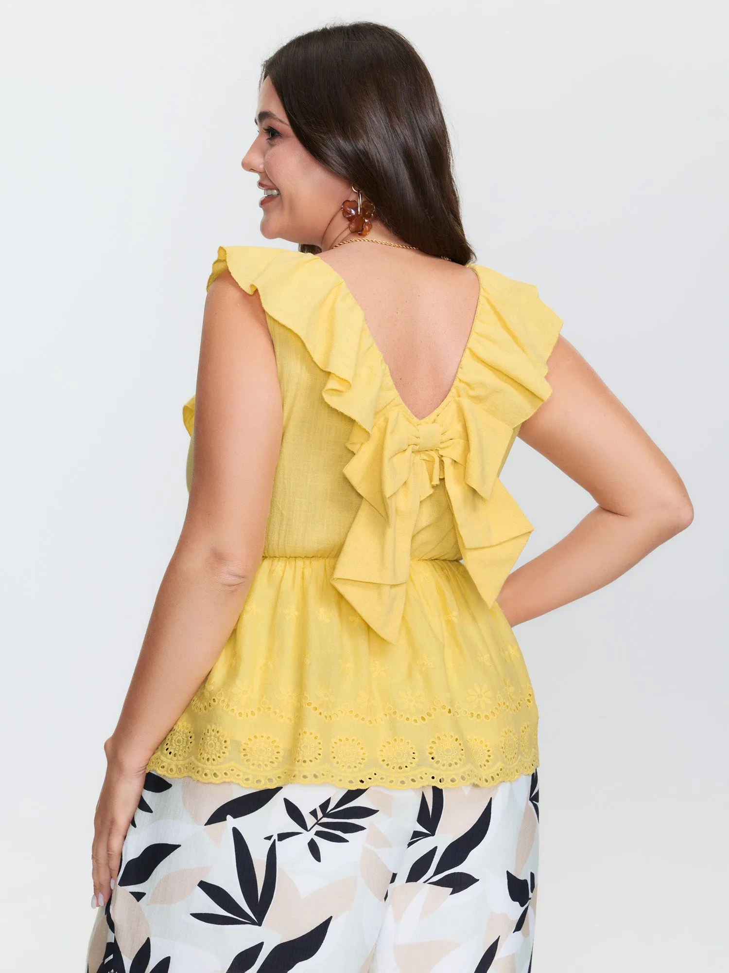 Pure Cotton Embroidered Backless Blouse sold by Bloomchic product image thumbnail 2