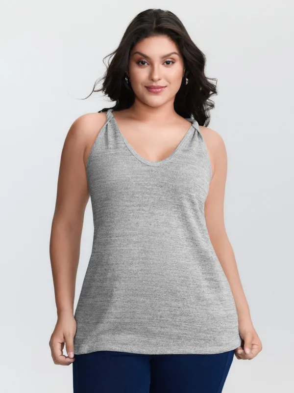 Supersoft Heather V-Neck Relaxed-Fit Tank Top sold by Bloomchic