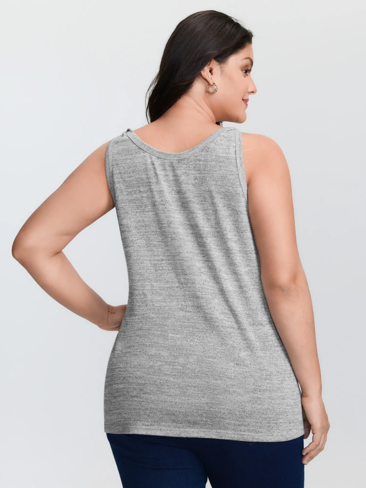 Supersoft Heather V-Neck Relaxed-Fit Tank Top sold by Bloomchic product image thumbnail 4