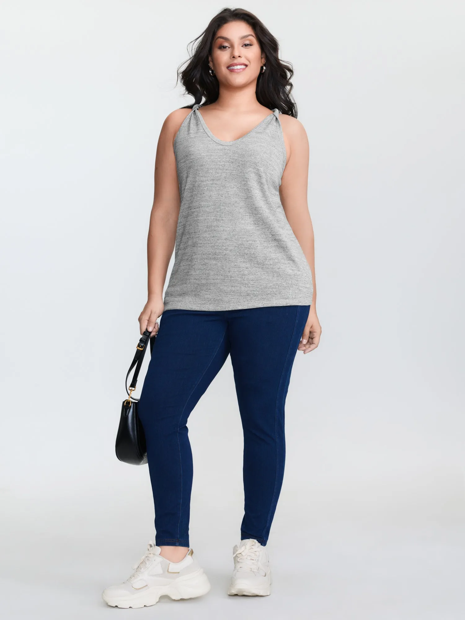 Supersoft Heather V-Neck Relaxed-Fit Tank Top sold by Bloomchic product image thumbnail 3