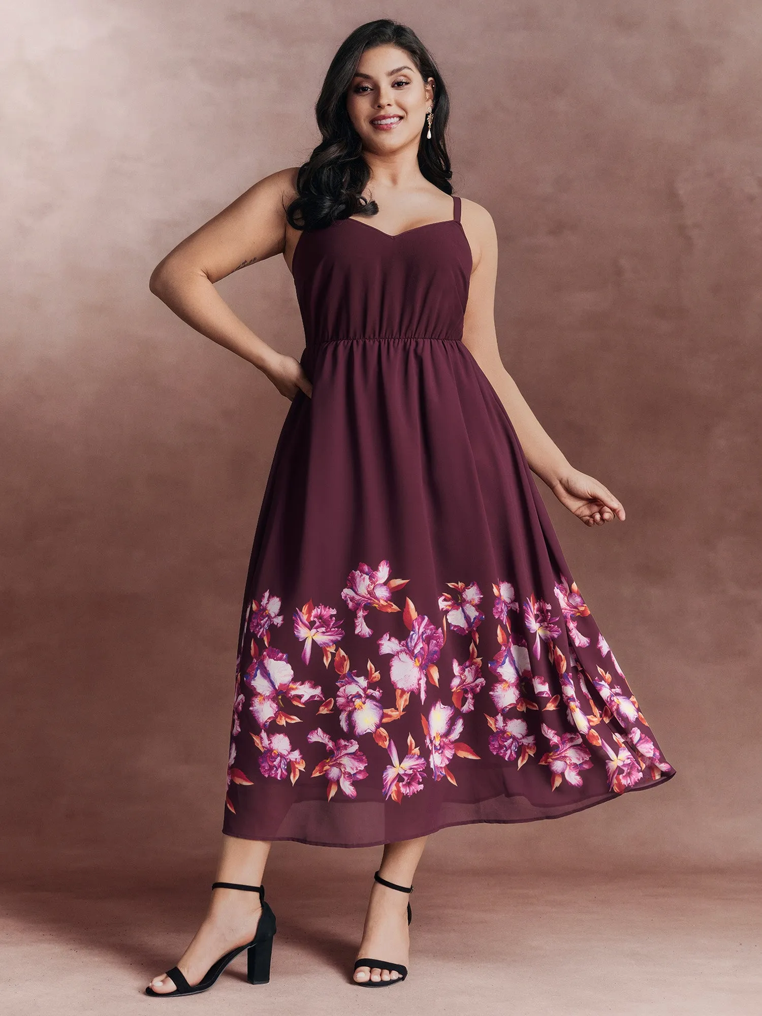 Romantic Floral Print Scarf-Detail Maxi Dress sold by Bloomchic product image thumbnail 2