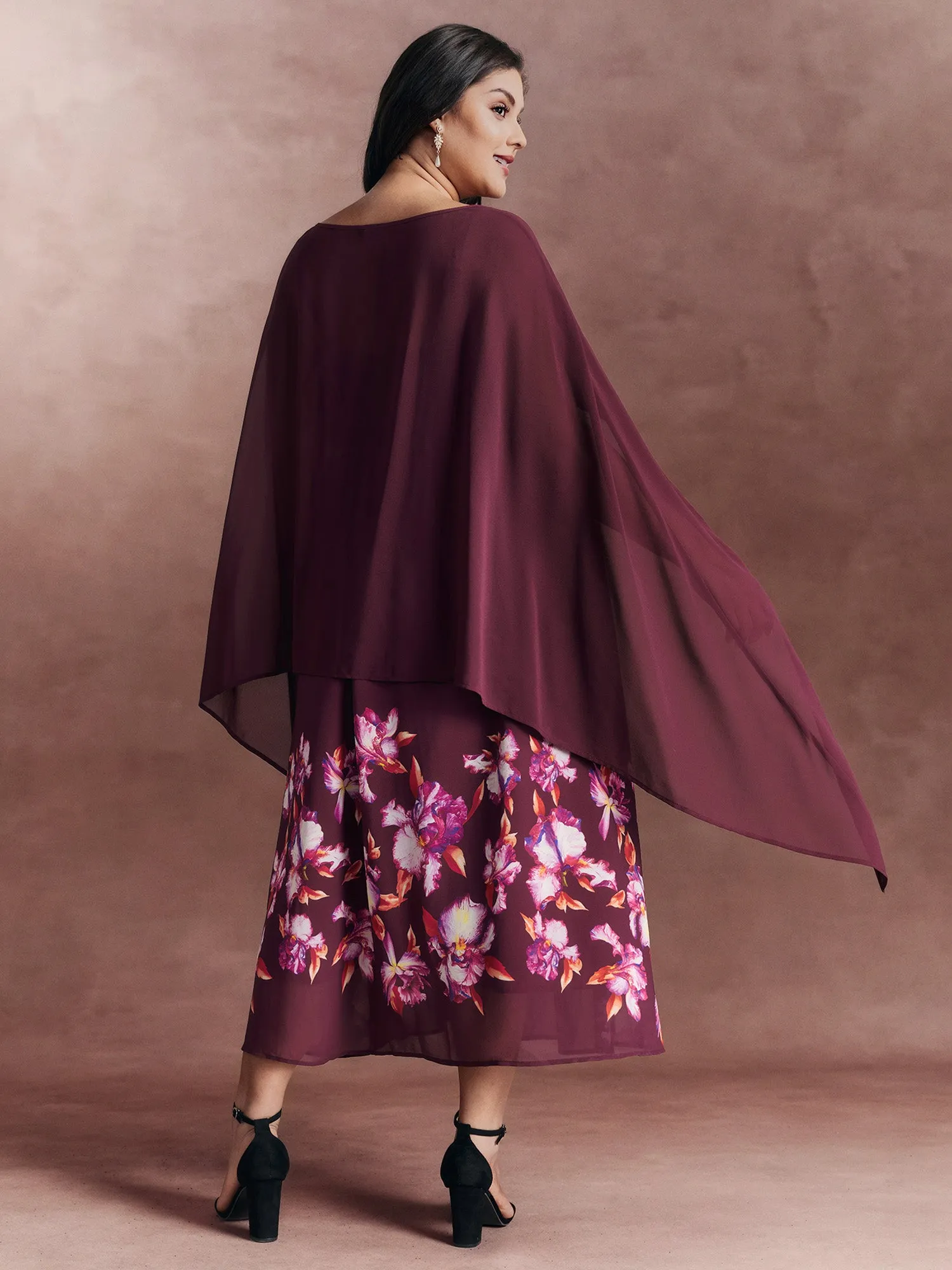 Romantic Floral Print Scarf-Detail Maxi Dress sold by Bloomchic product image thumbnail 4