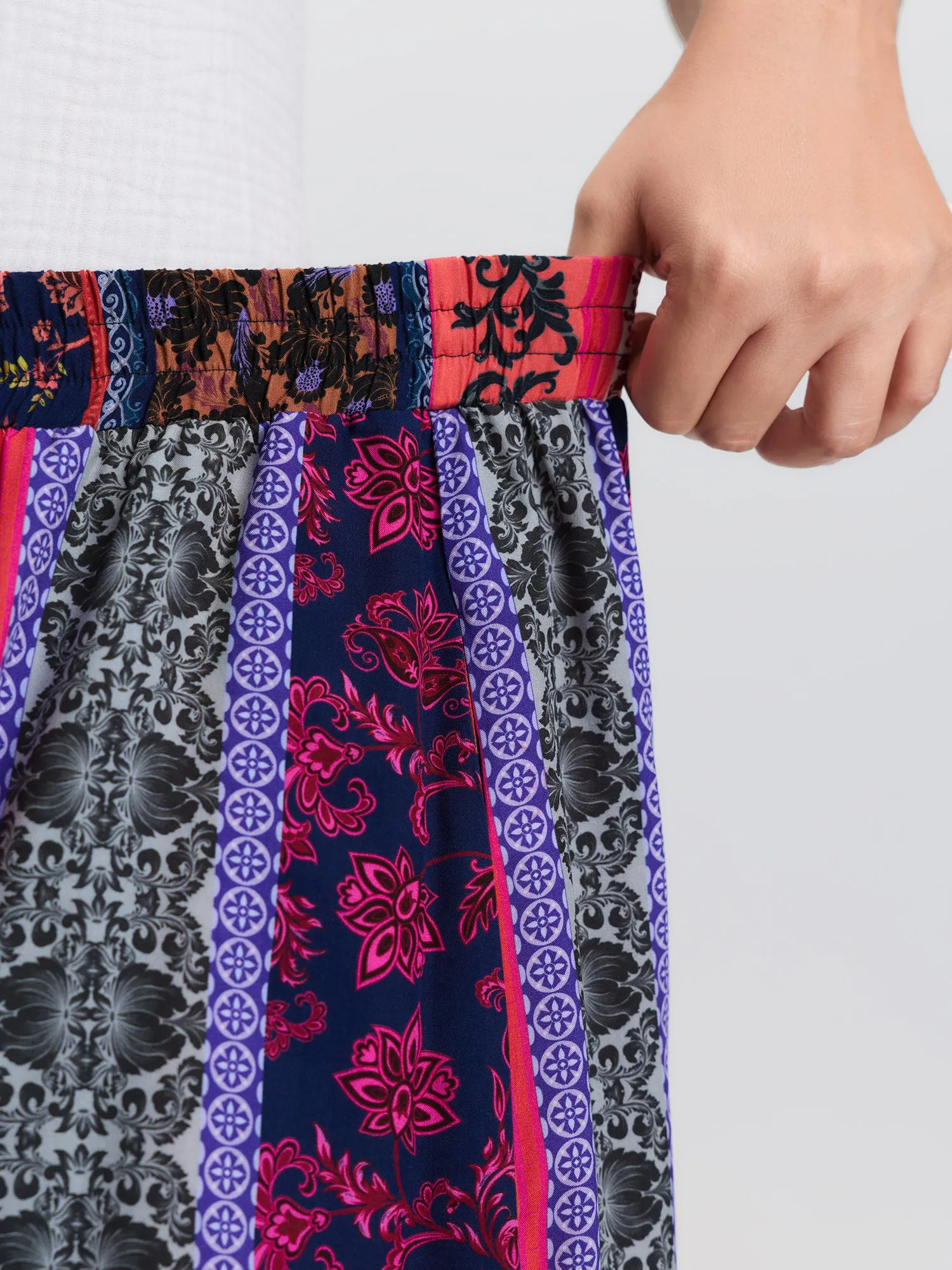 Floral Stripes Tiered Maxi Skirt sold by Bloomchic product image thumbnail 4