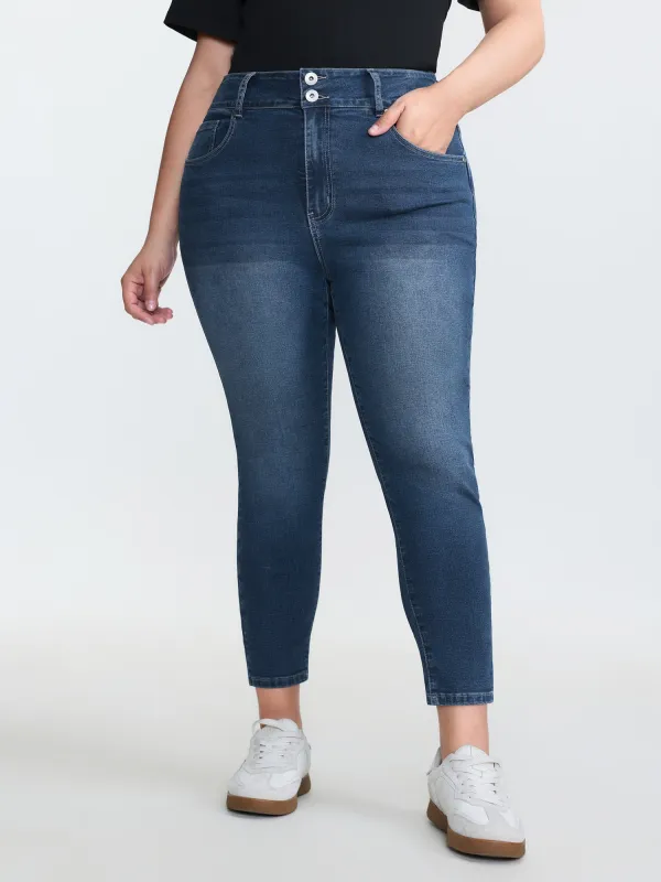 Stretchy Mid-Rise Skinny-Fit Jeans made by Bloomchic