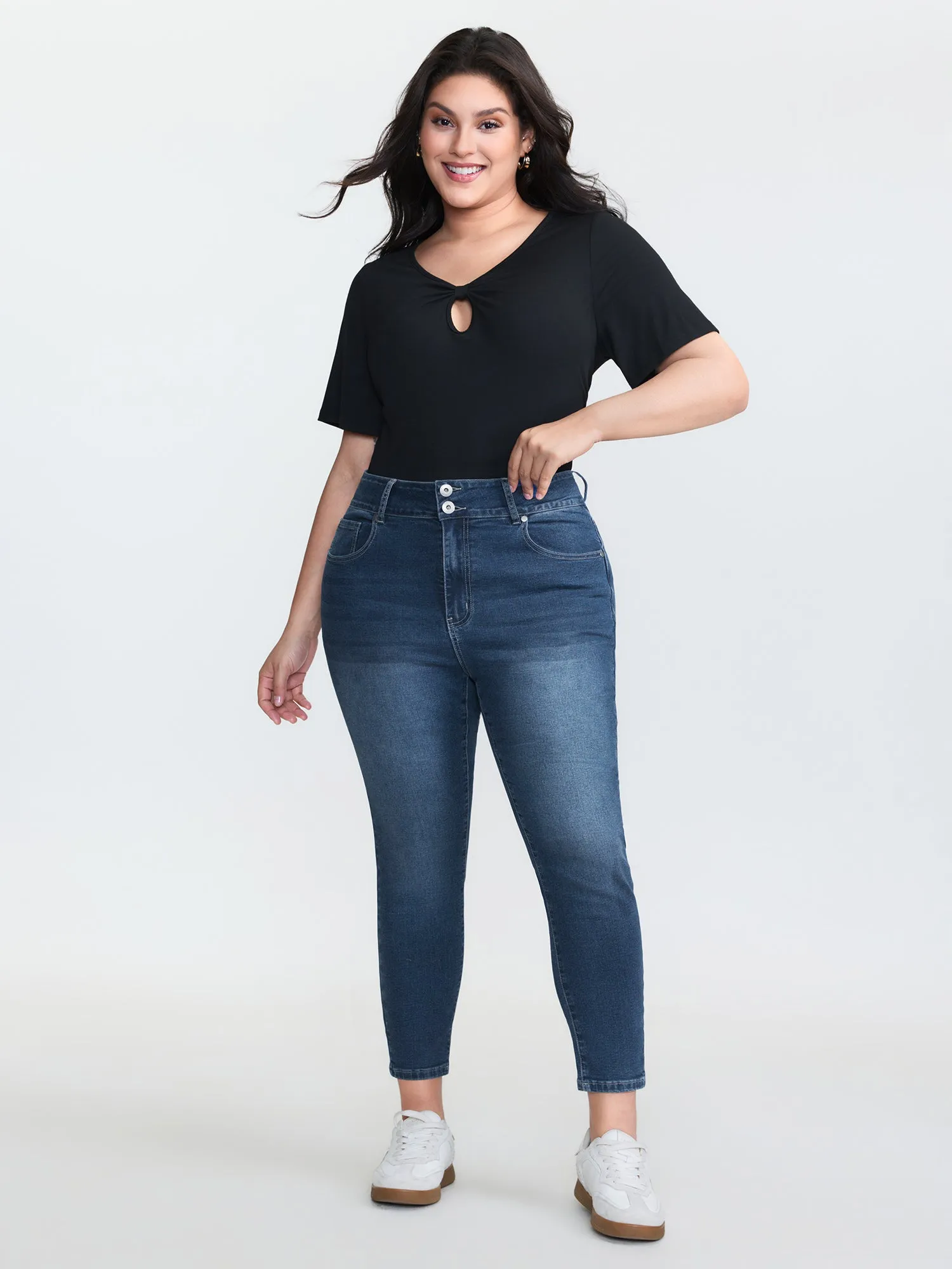 Stretchy Mid-Rise Skinny-Fit Jeans sold by Bloomchic product image thumbnail 2