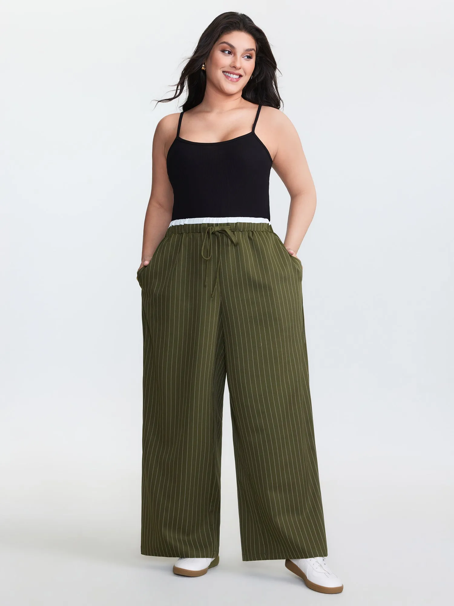 Drawstring Waist Striped Pants sold by Bloomchic product image thumbnail 2