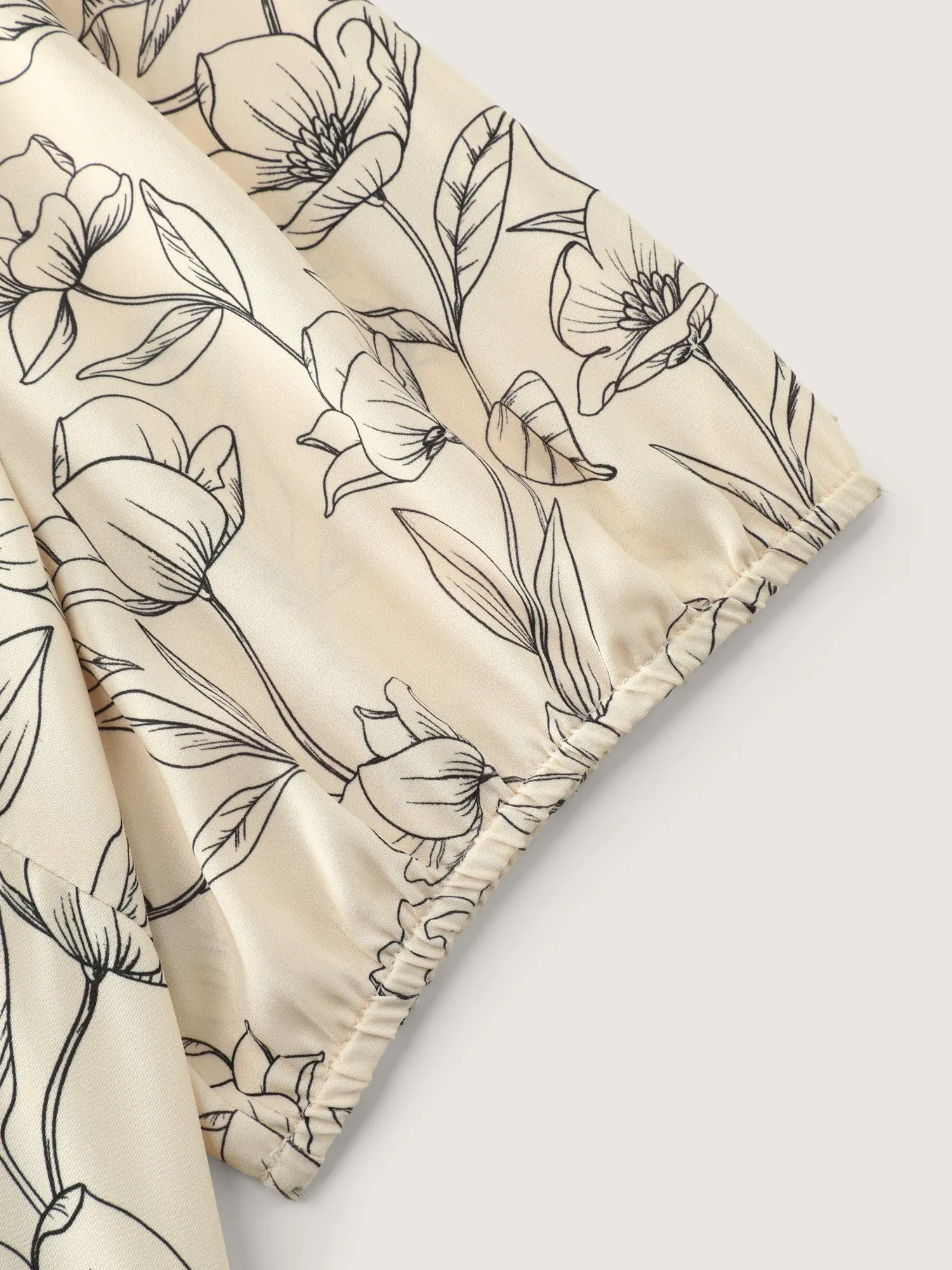 Monochrome Floral Print Button-Down Blouse sold by Bloomchic product image thumbnail 5