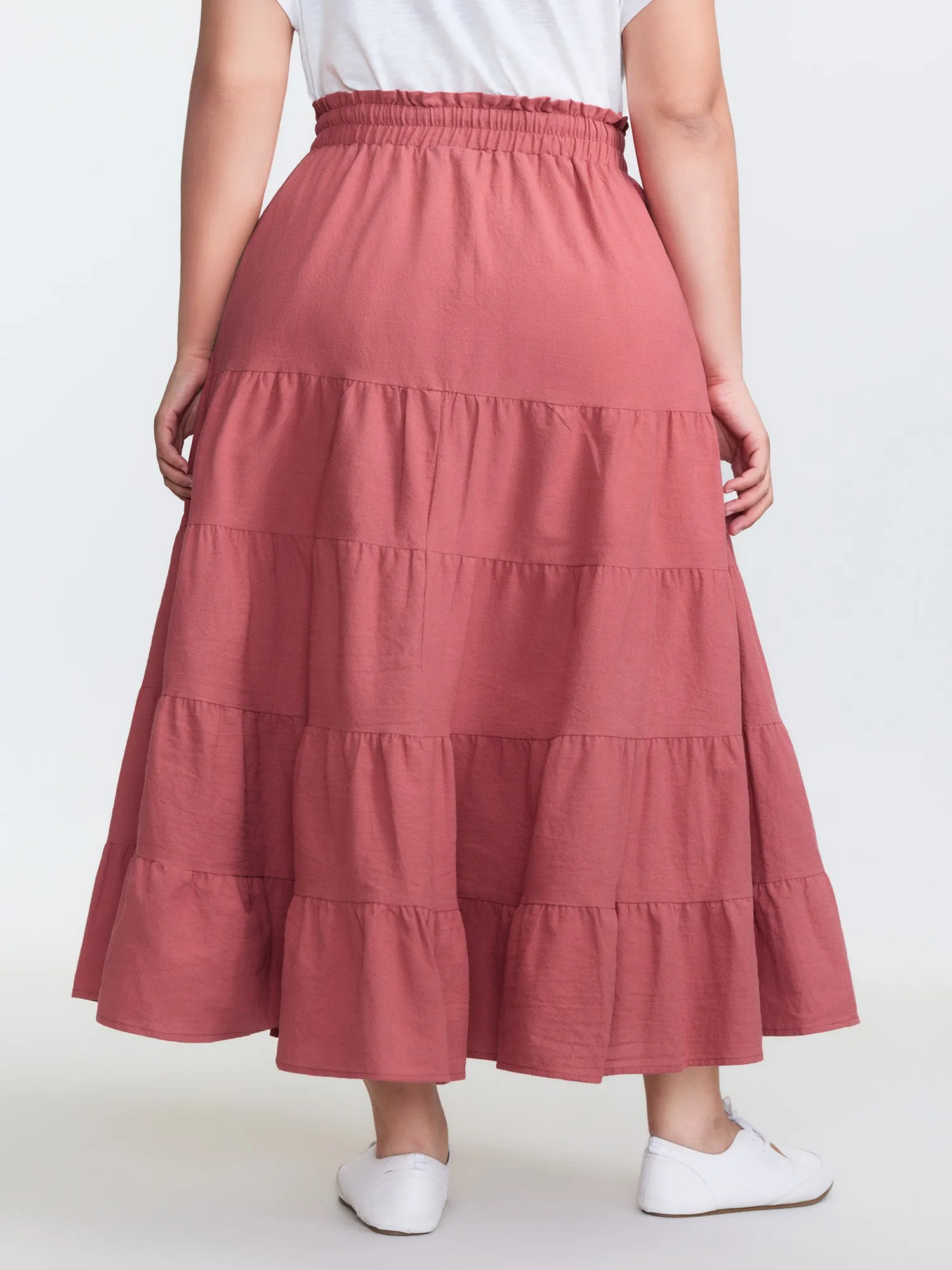 Pure Cotton Tiered Drawstring Maxi Skirt sold by Bloomchic product image thumbnail 5