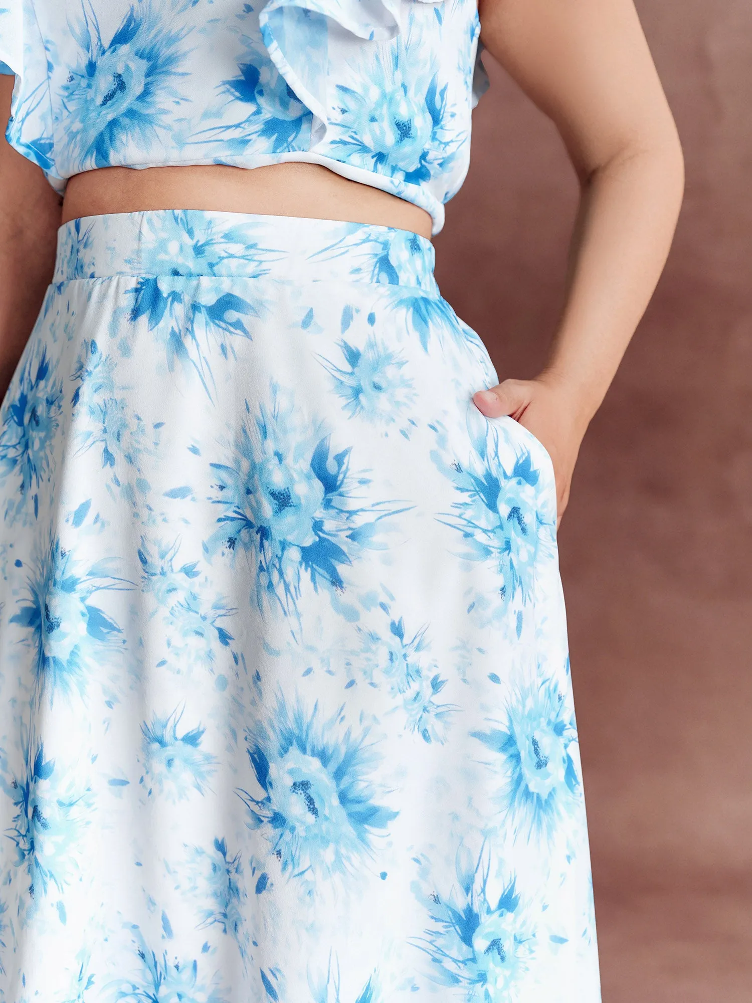 Floral Print Flowy Midi Skirt sold by Bloomchic product image thumbnail 3