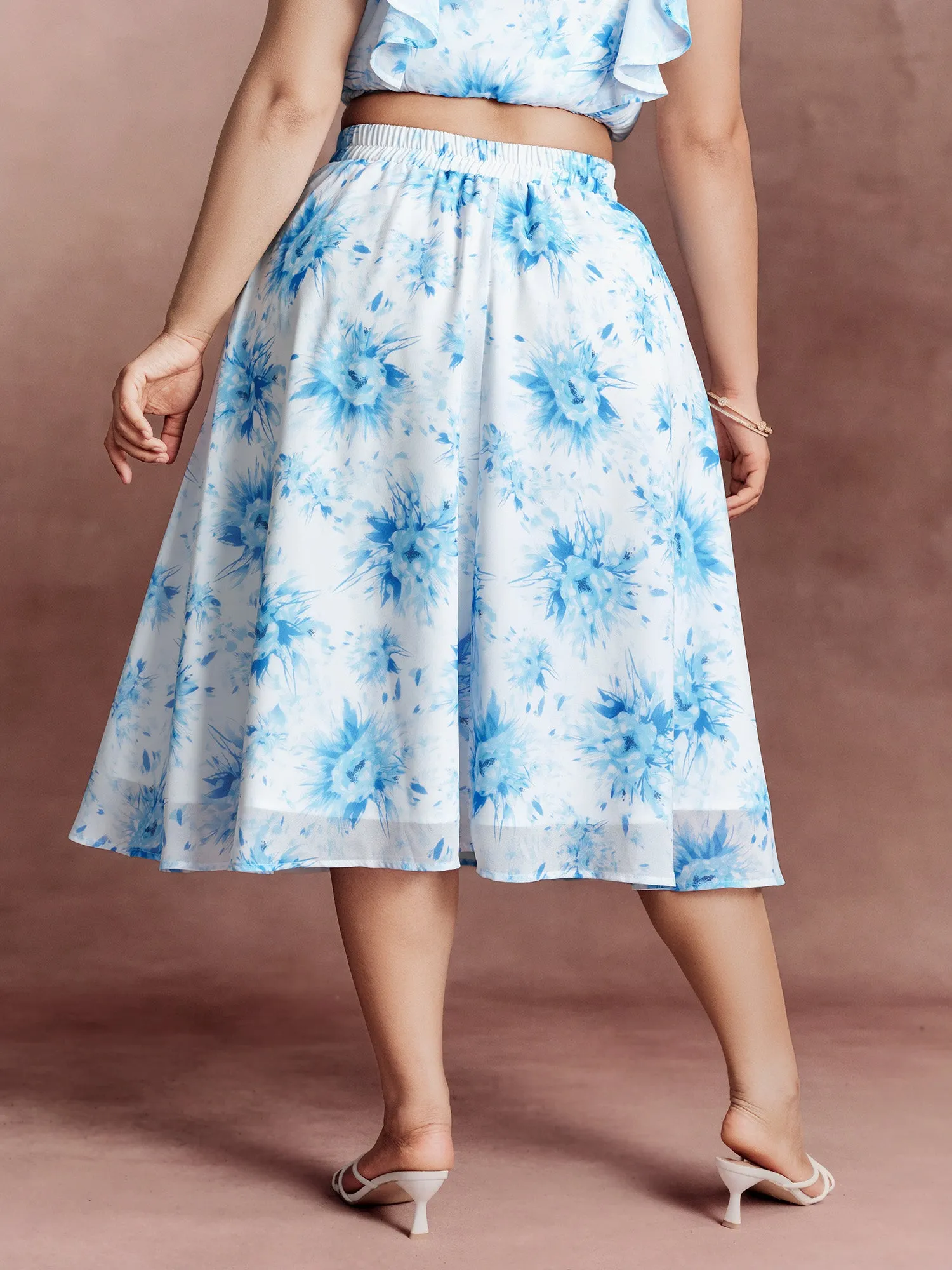 Floral Print Flowy Midi Skirt sold by Bloomchic product image thumbnail 5