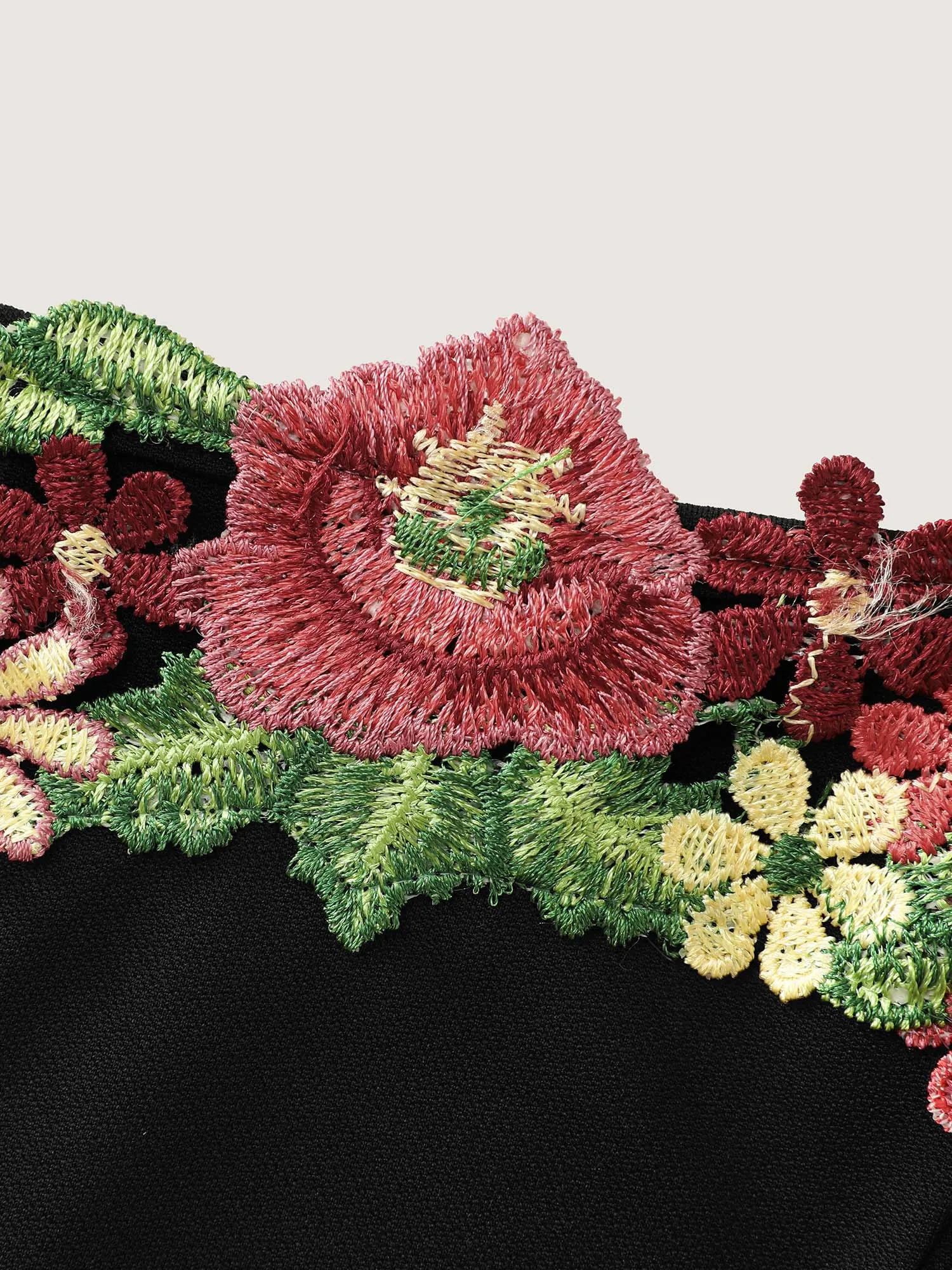 Floral Embroidered Neckline Built-in Bottoms Mini Dress sold by Bloomchic product image thumbnail 5