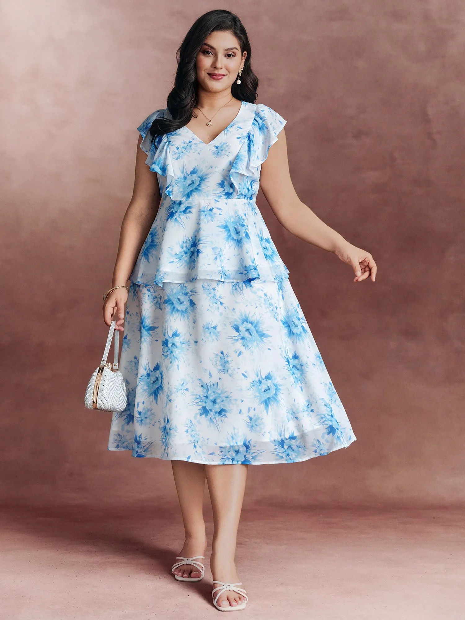 Floral Print Cinched-Flared Blouse sold by Bloomchic product image thumbnail 2