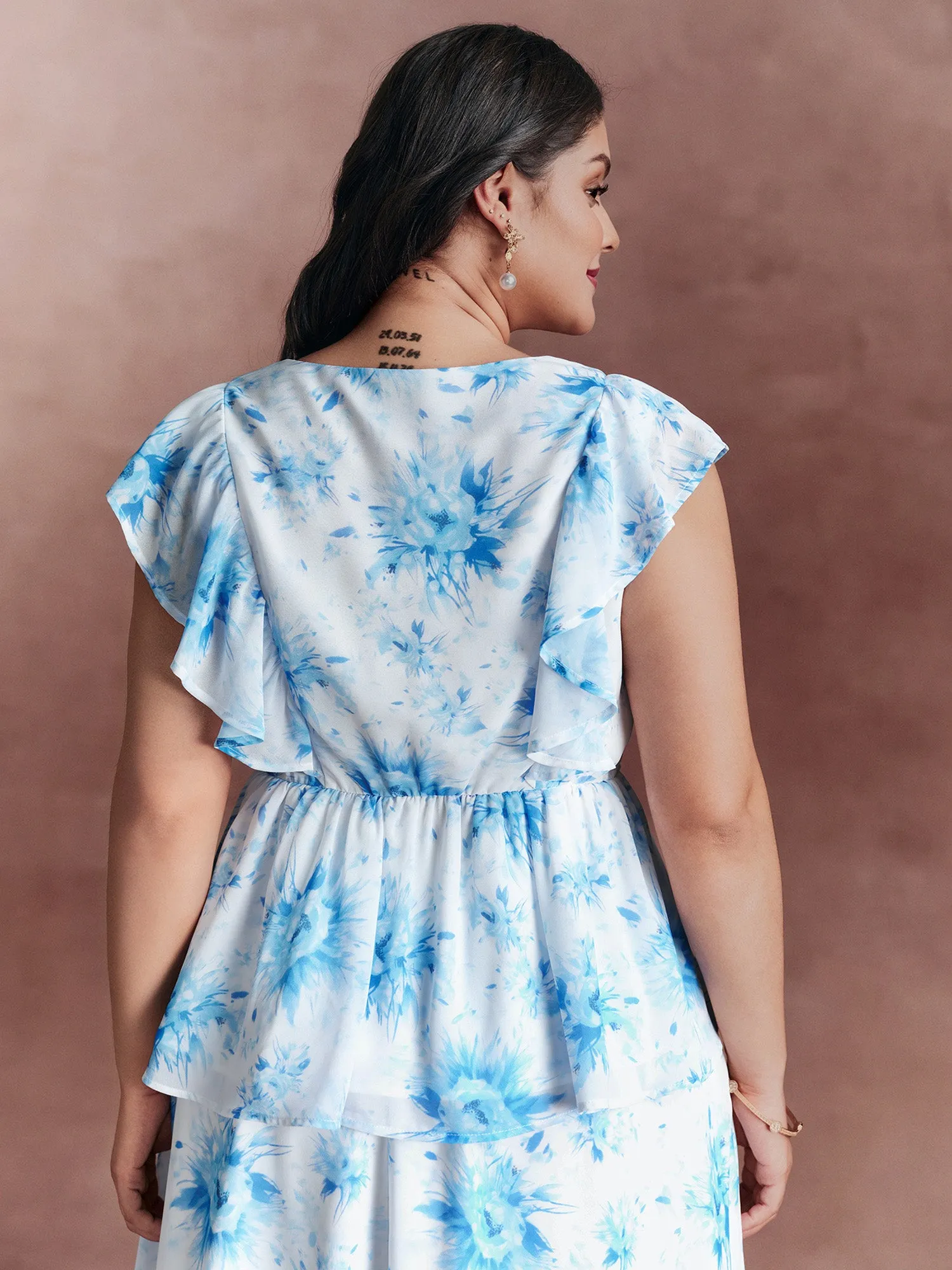 Floral Print Cinched-Flared Blouse sold by Bloomchic product image thumbnail 4