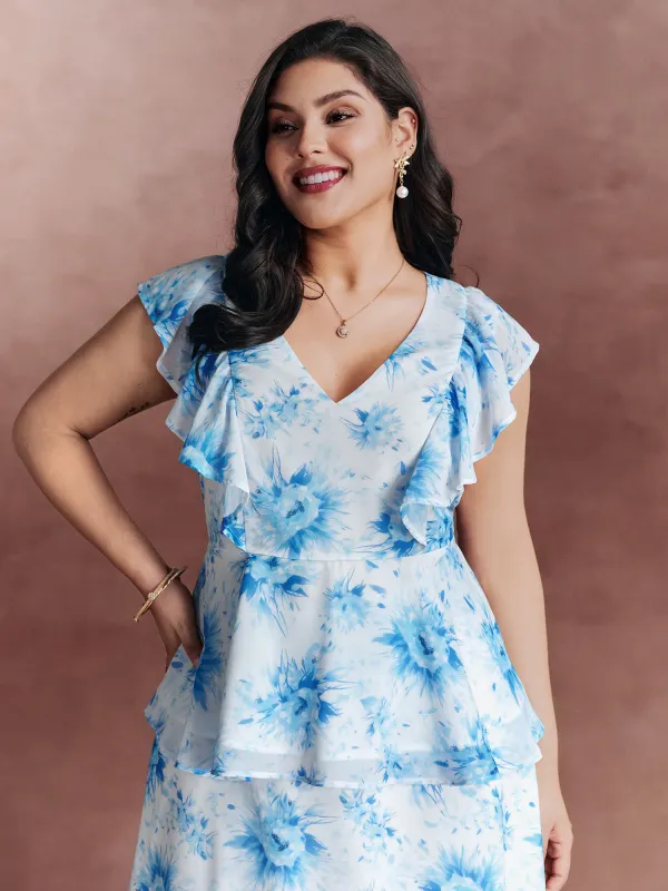 Floral Print Cinched-Flared Blouse sold by Bloomchic