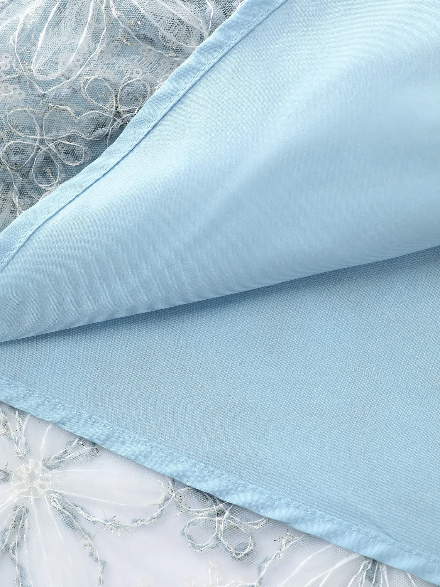 Floral Mesh Embroidered Lotus Leaf Sleeve Midi Dress sold by Bloomchic product image thumbnail 5