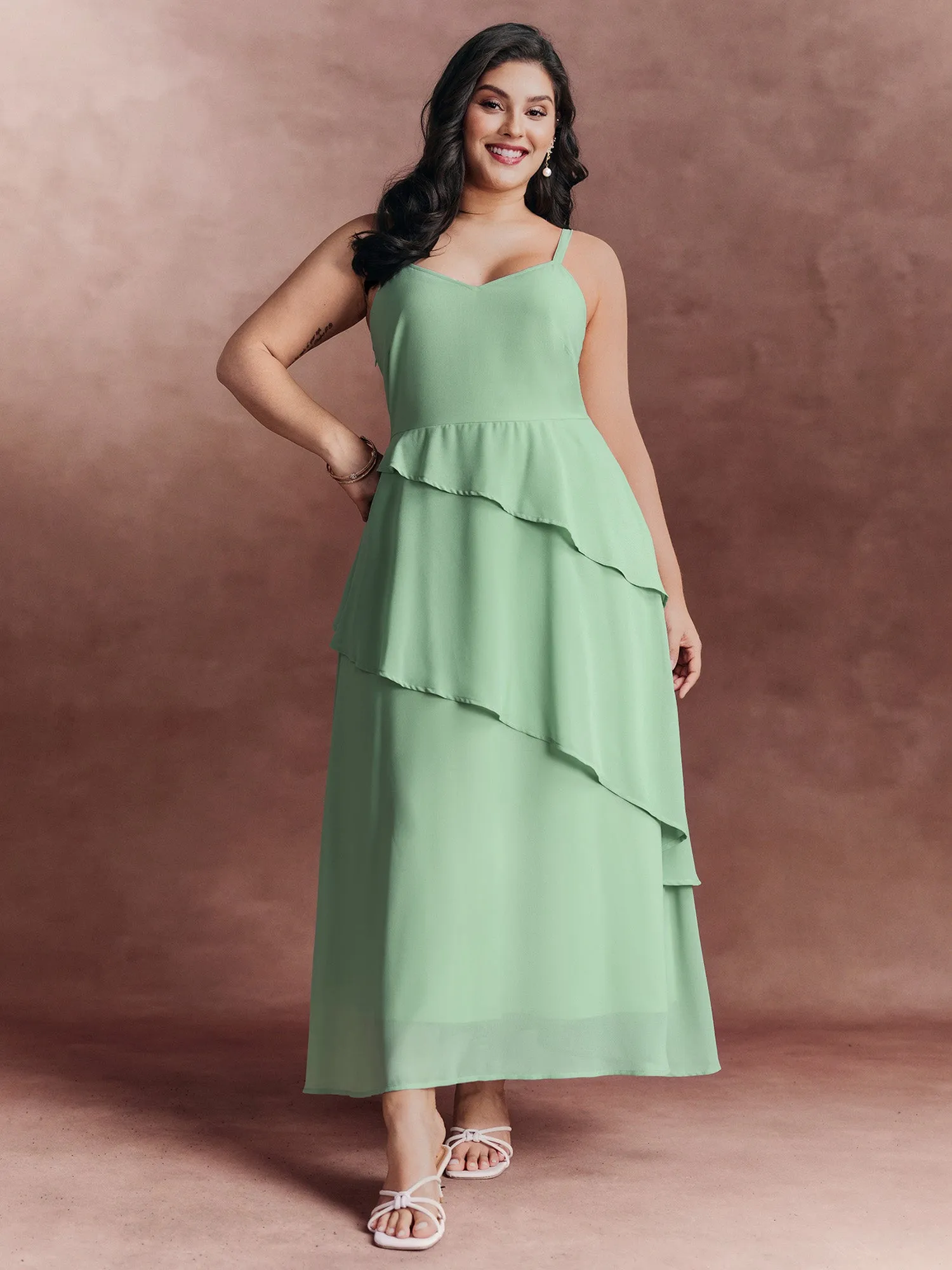 Two-Piece Charm Tiered Ruffled Hem Maxi Dress sold by Bloomchic product image thumbnail 3