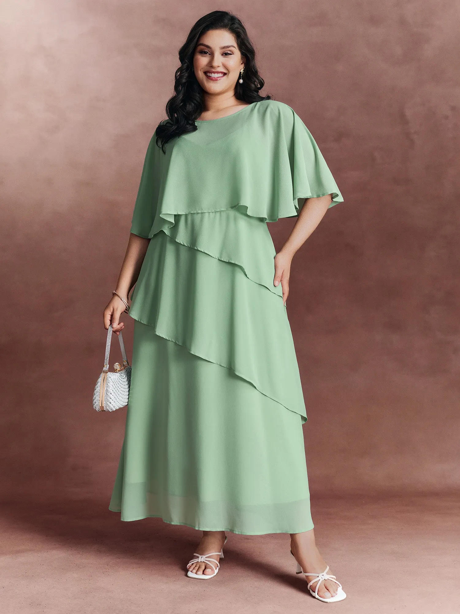 Two-Piece Charm Tiered Ruffled Hem Maxi Dress sold by Bloomchic