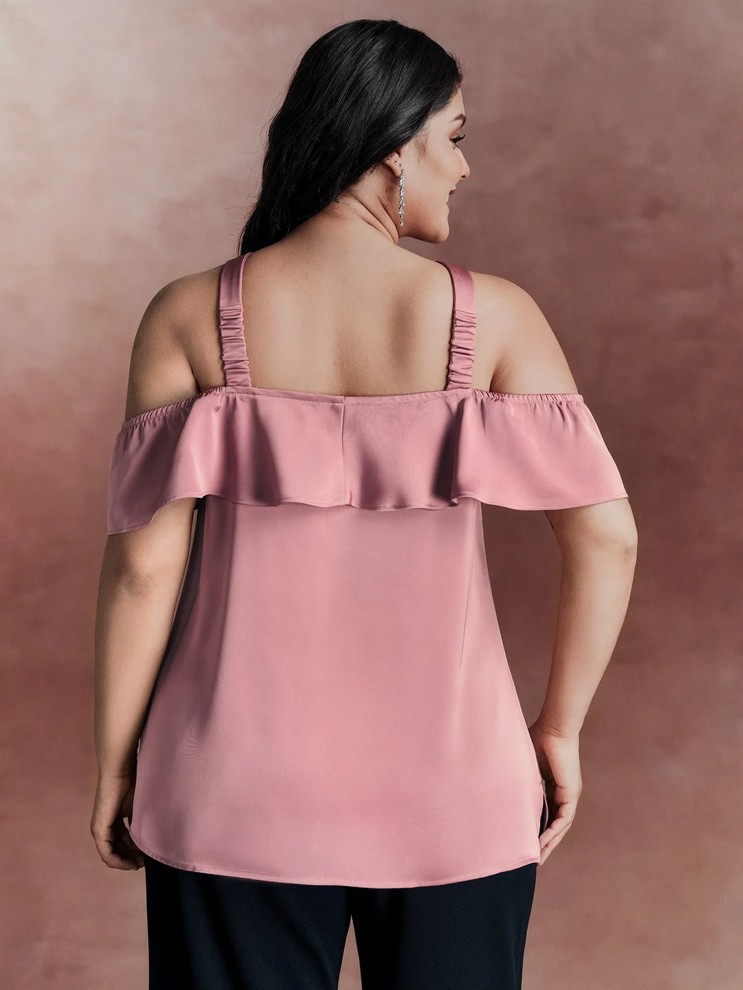 Elegant Satin Off-Shoulder Bowtie Blouse sold by Bloomchic product image thumbnail 4