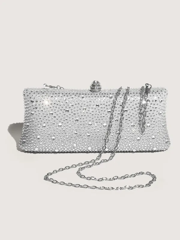 Rhinestone Elegance Extended Crossbody Clutch sold by Bloomchic