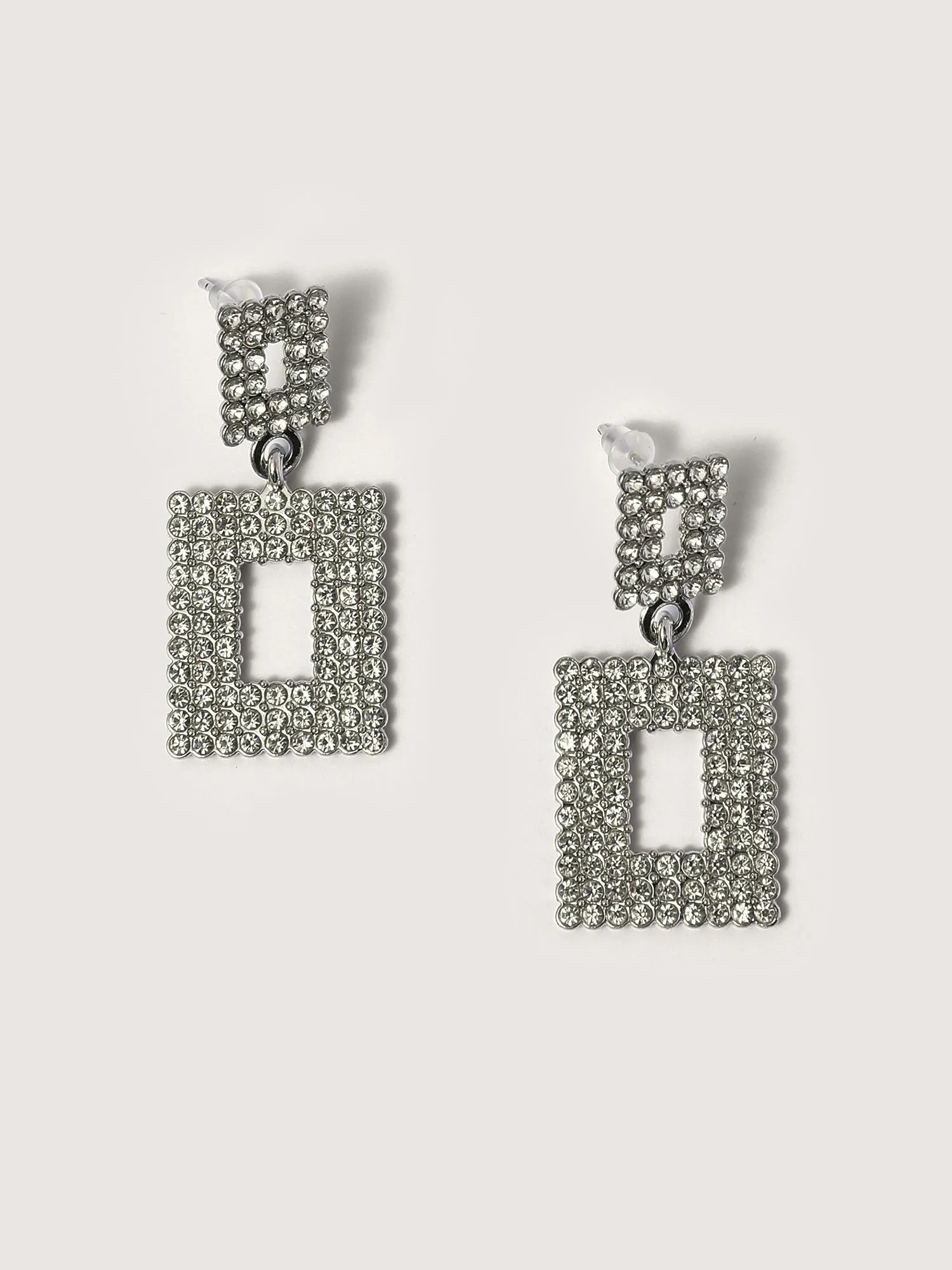 Square Rhinestone Elegant Drop Earrings sold by Bloomchic