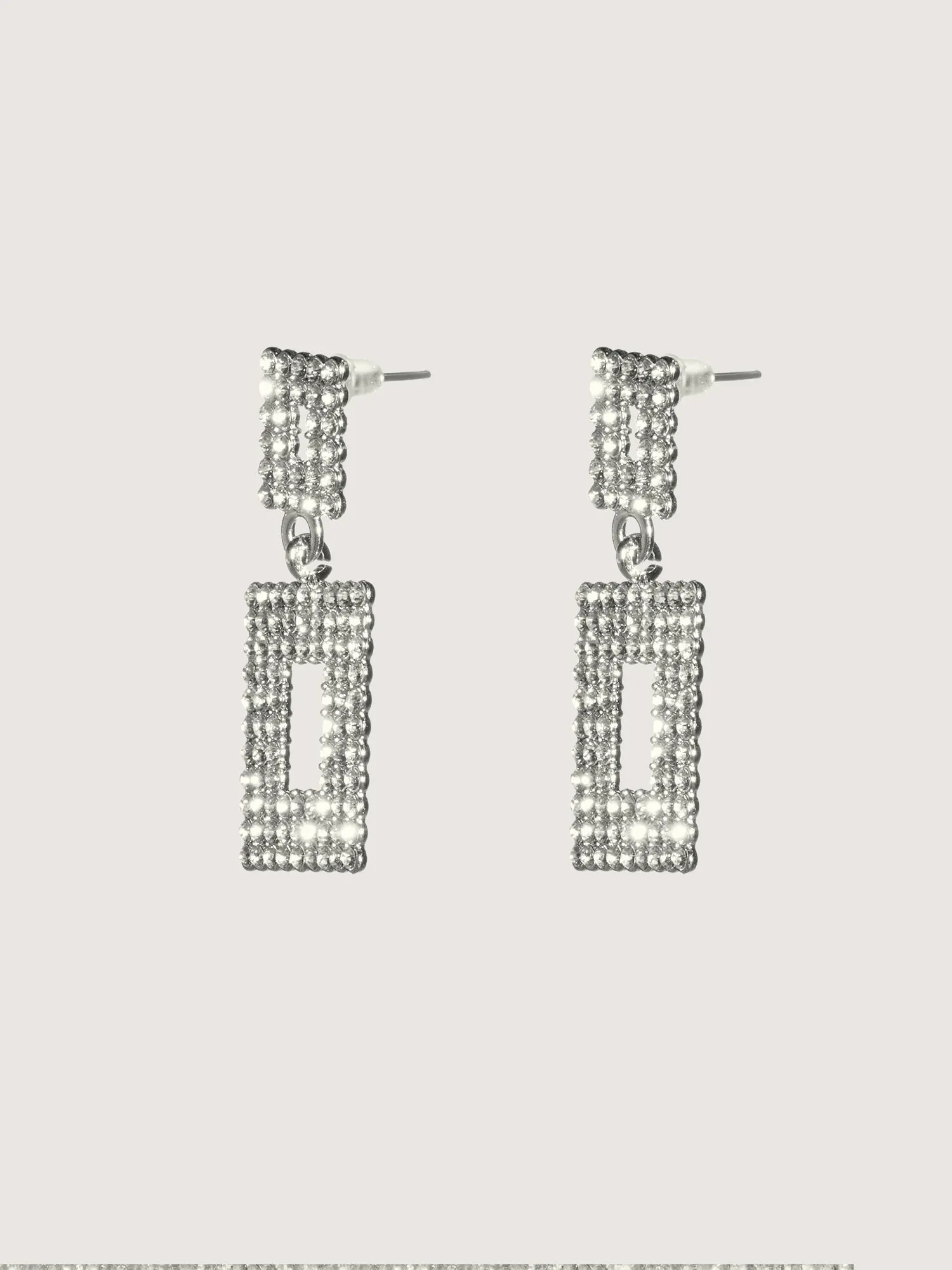 Square Rhinestone Elegant Drop Earrings sold by Bloomchic product image thumbnail 4