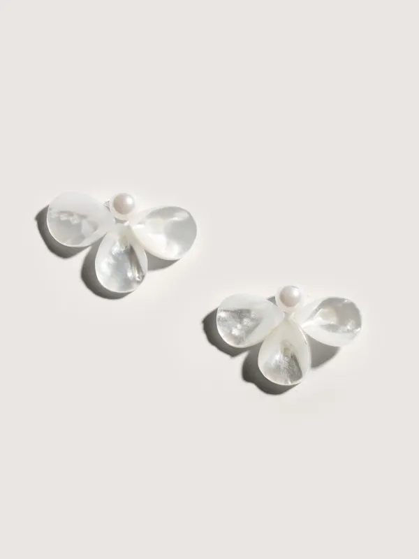 Floral Petals 925 Silver Needle Earrings made by Bloomchic