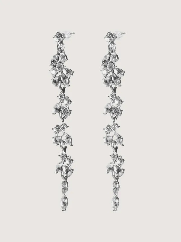 Leaf Tassels Rhinestone Earrings made by Bloomchic