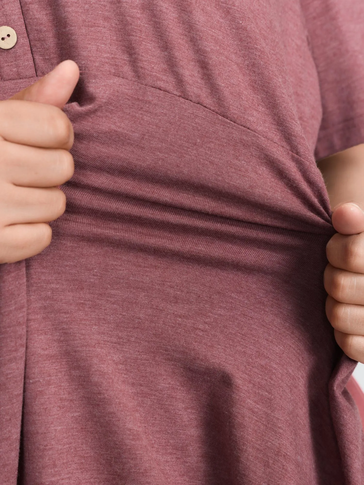 Supersoft Stretchy Ruffled Hemline Button T-Shirt sold by Bloomchic product image thumbnail 4