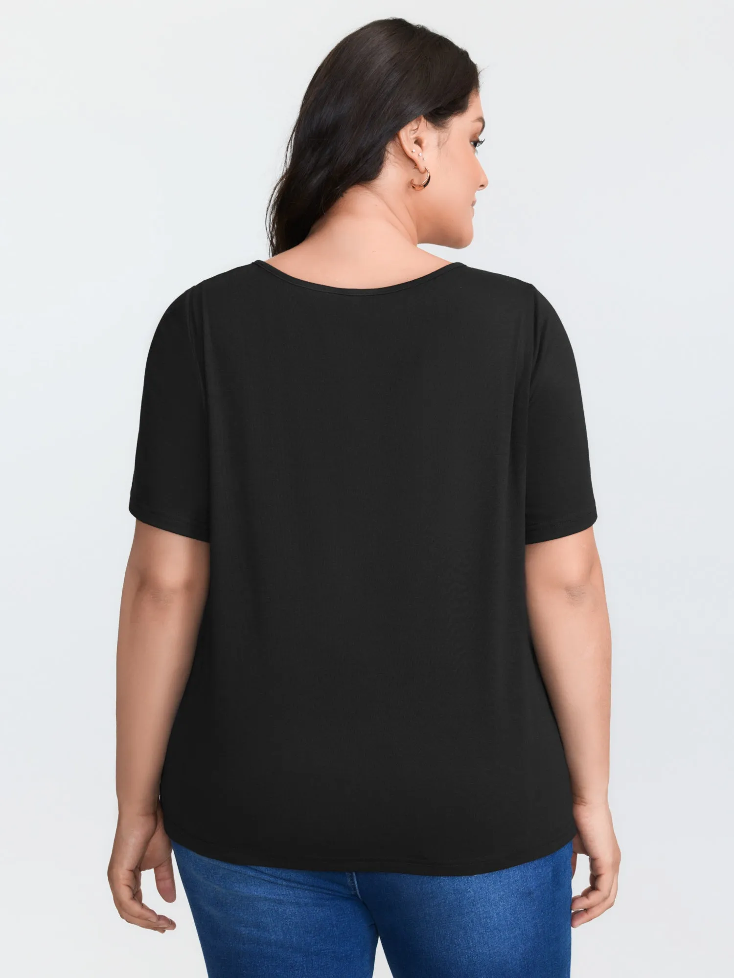 Supersoft Keyhole Neckline Drawstring T-Shirt sold by Bloomchic product image thumbnail 4