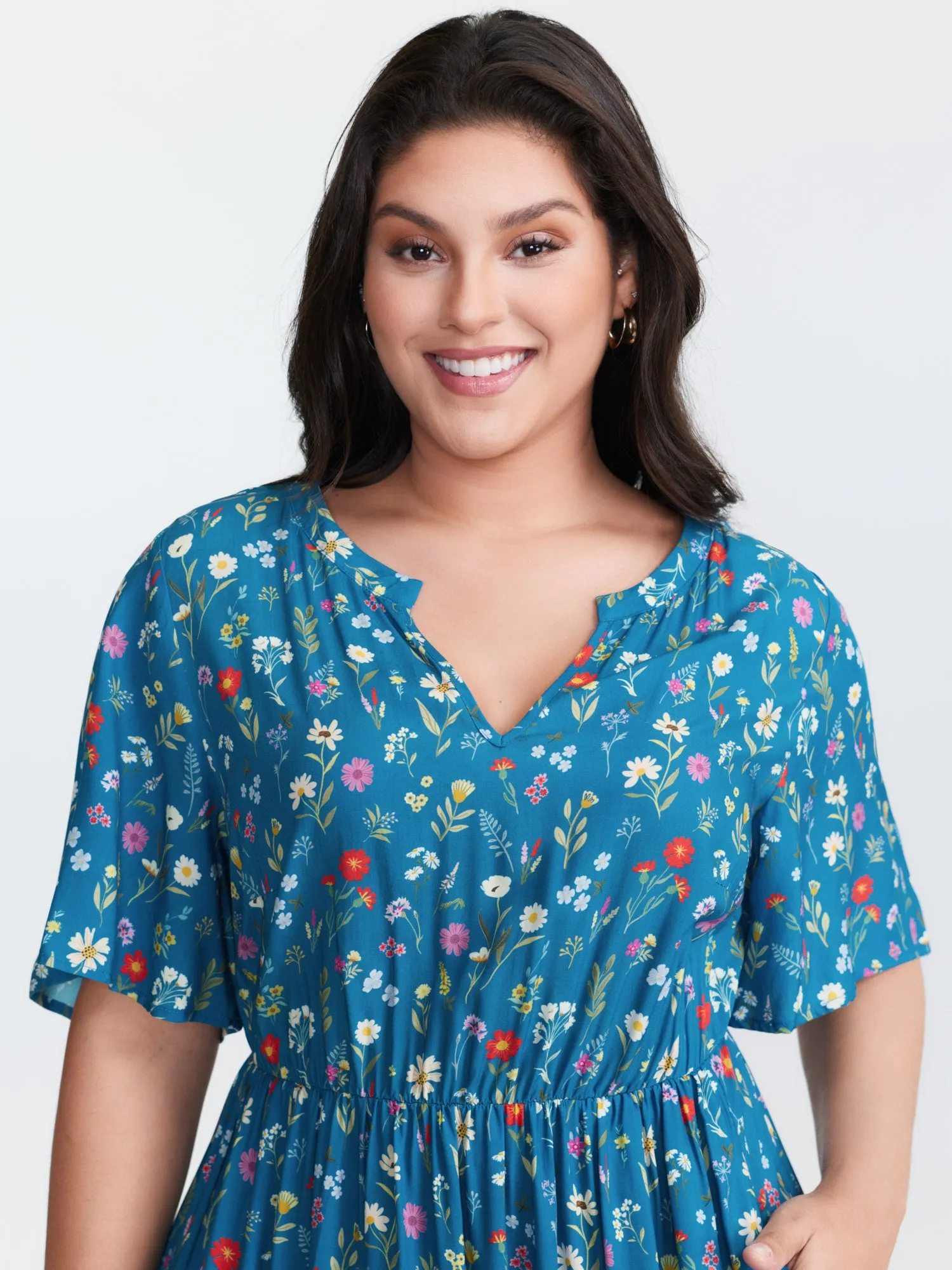 Floral Print Pockets Tiered Maxi Dress sold by Bloomchic product image thumbnail 2