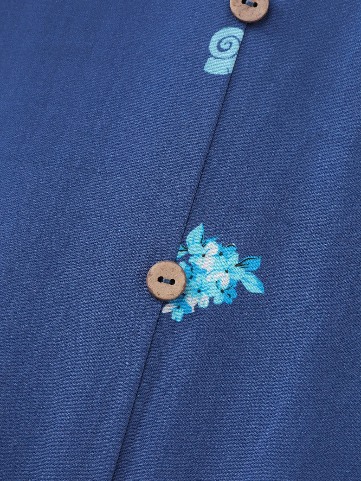 Floral Marine Print Pockets Button Maxi Dress sold by Bloomchic product image thumbnail 5