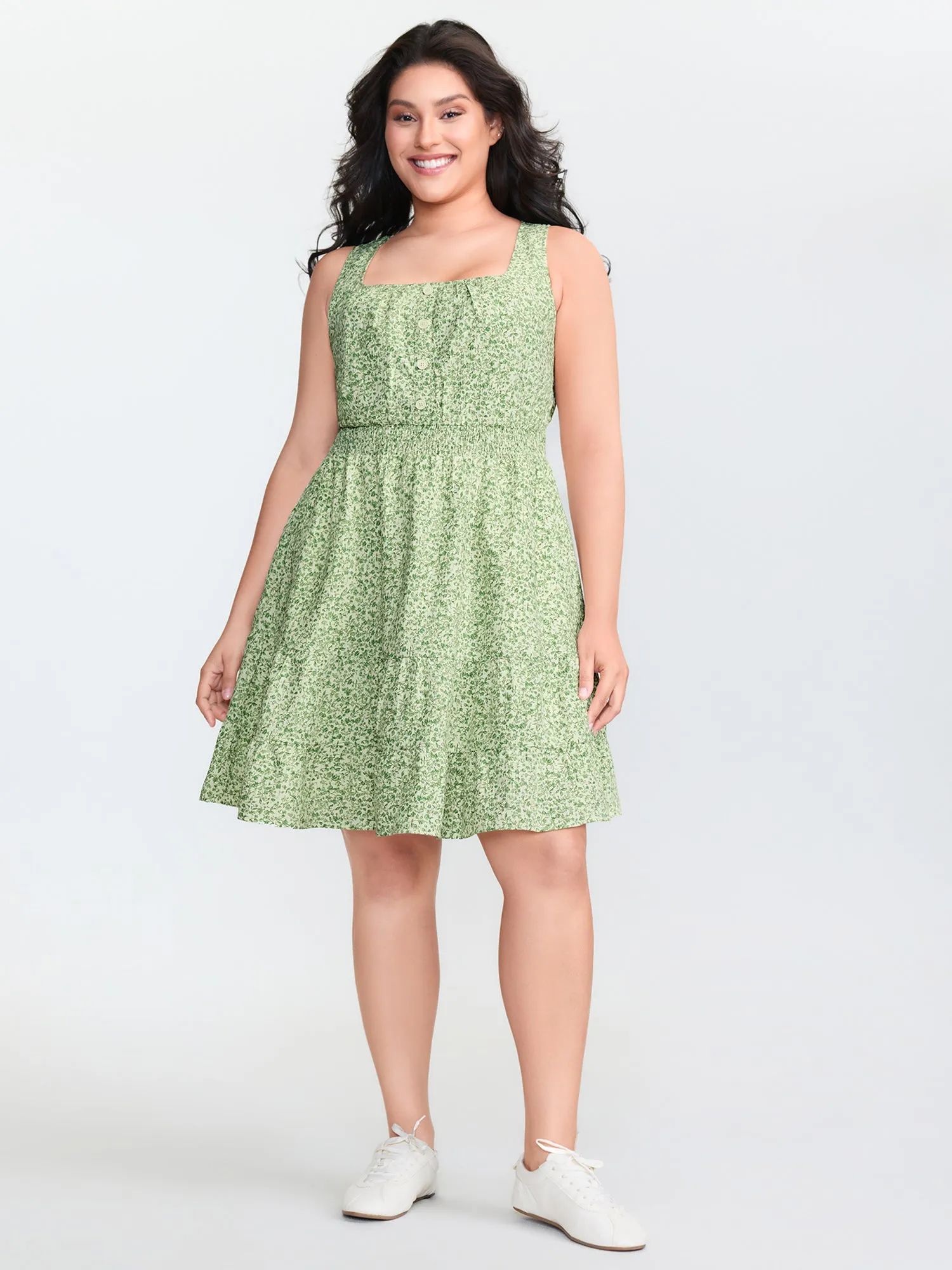 Breezy Floral Print Ruffled Hem Mini Dress sold by Bloomchic product image thumbnail 3