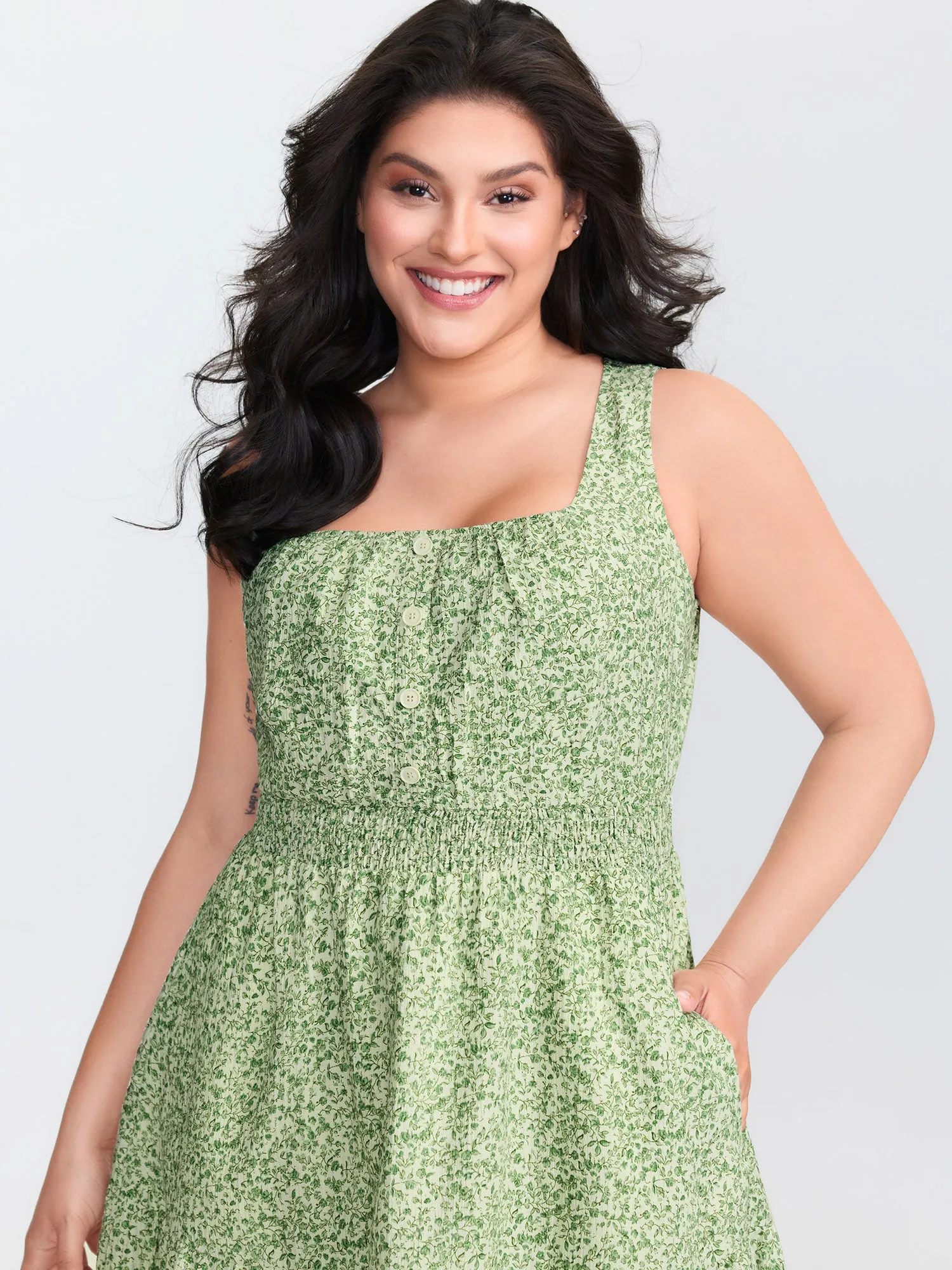 Breezy Floral Print Ruffled Hem Mini Dress sold by Bloomchic product image thumbnail 2