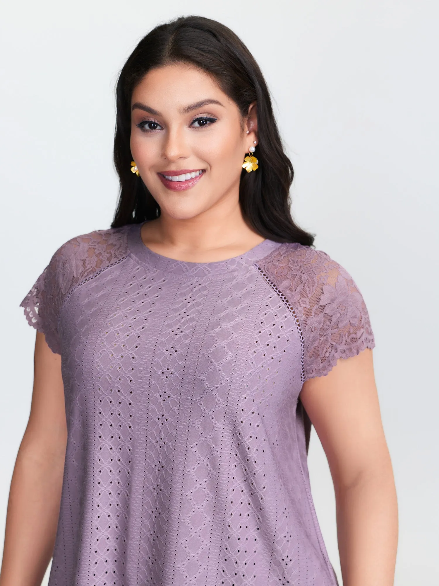 Lace Trim Back-Tie T-Shirt sold by Bloomchic product image thumbnail 4