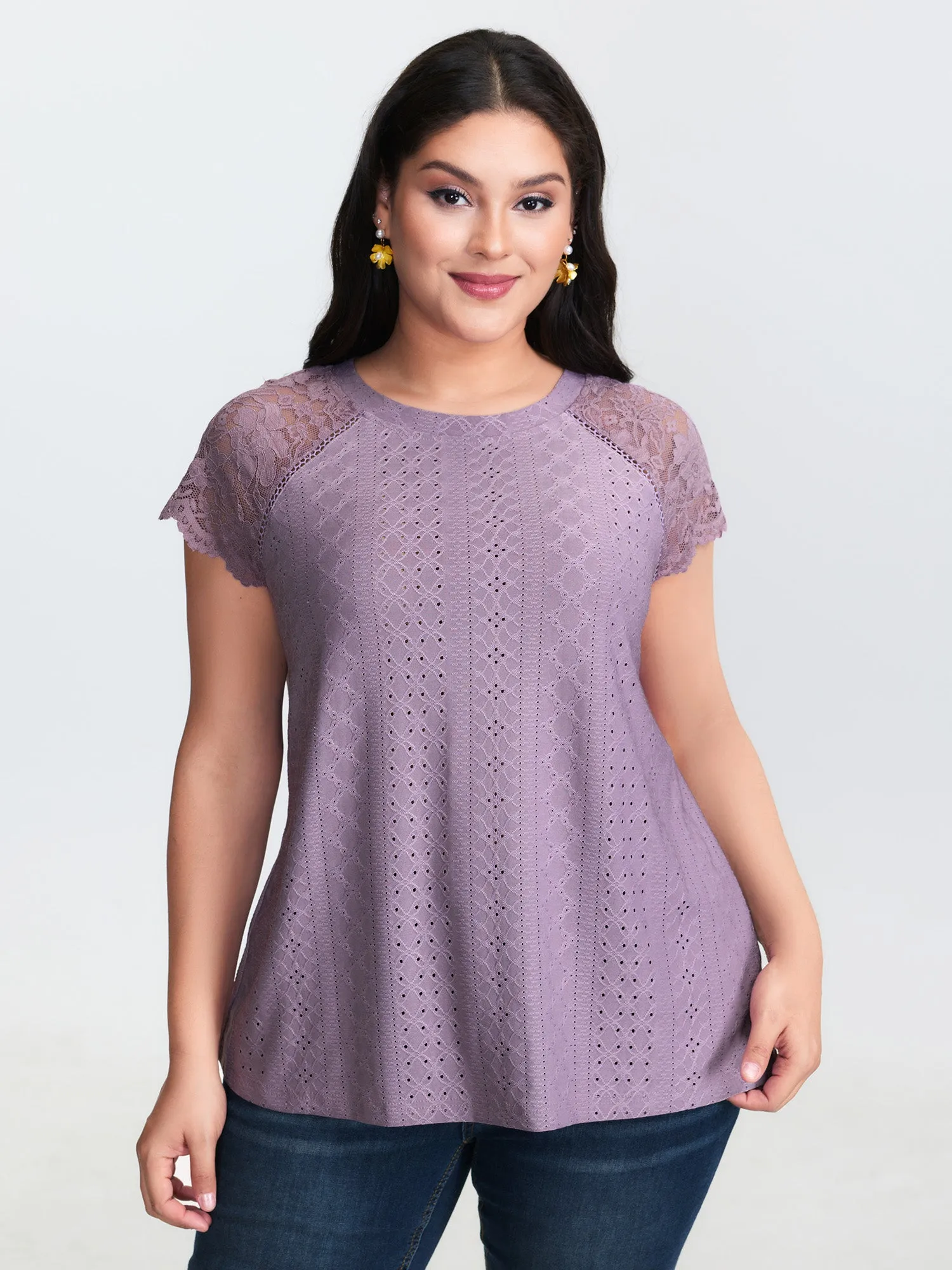 Lace Trim Back-Tie T-Shirt sold by Bloomchic product image thumbnail 2