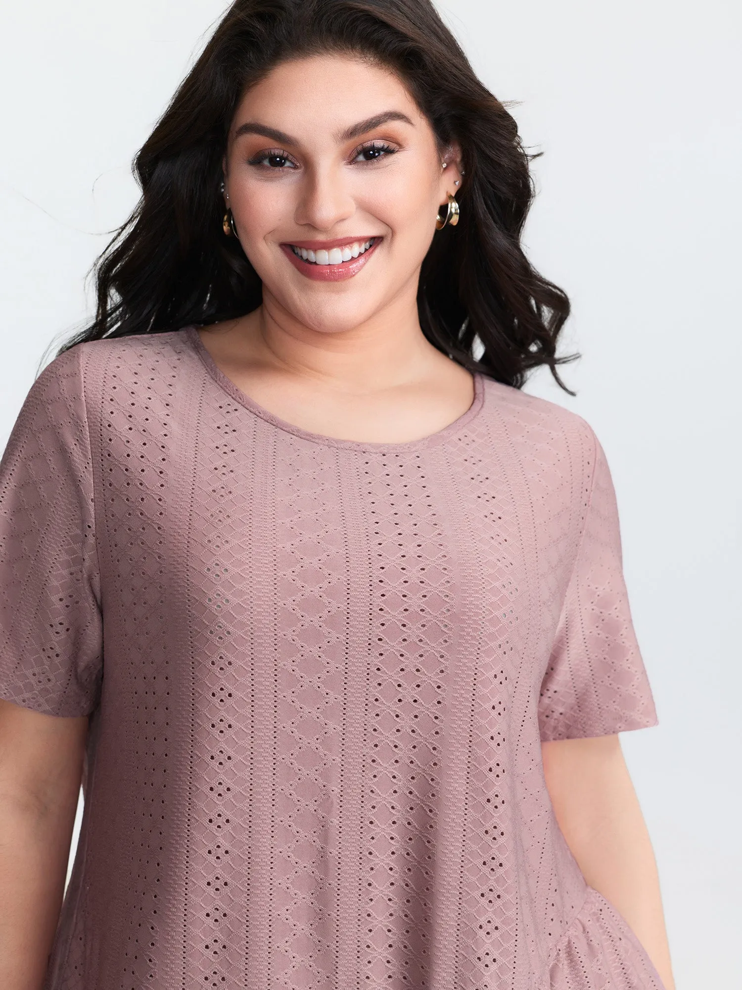Textured Ruffled Layered Hem Knit Top sold by Bloomchic product image thumbnail 2