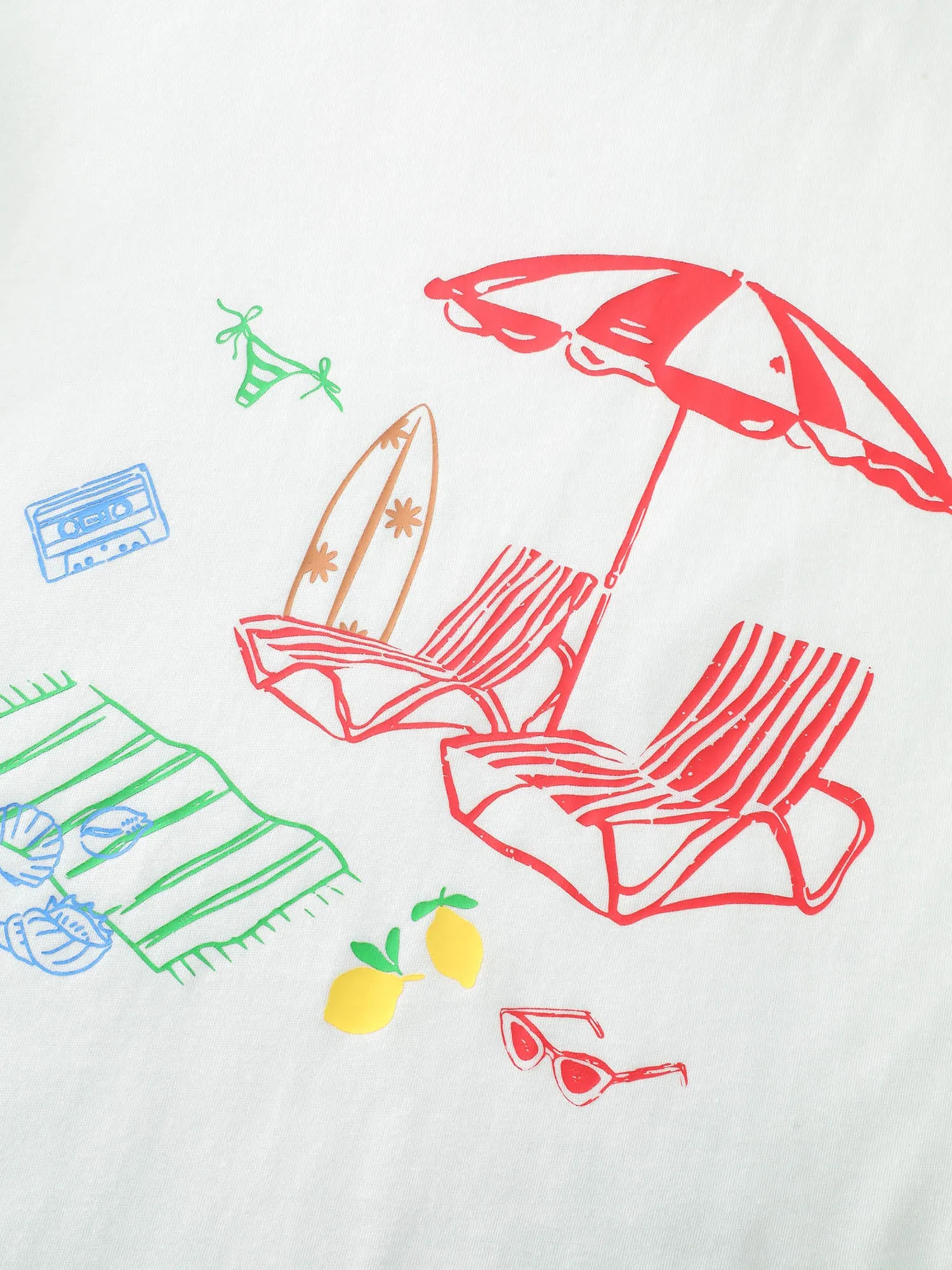 Colorful Beach Print Round Neck Top sold by Bloomchic product image thumbnail 5