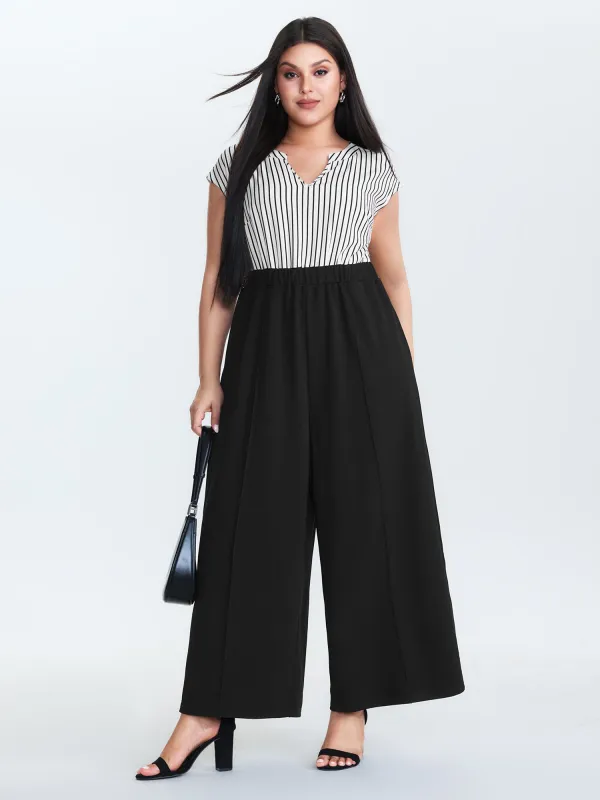 Striped Color Contrast Jumpsuit sold by Bloomchic