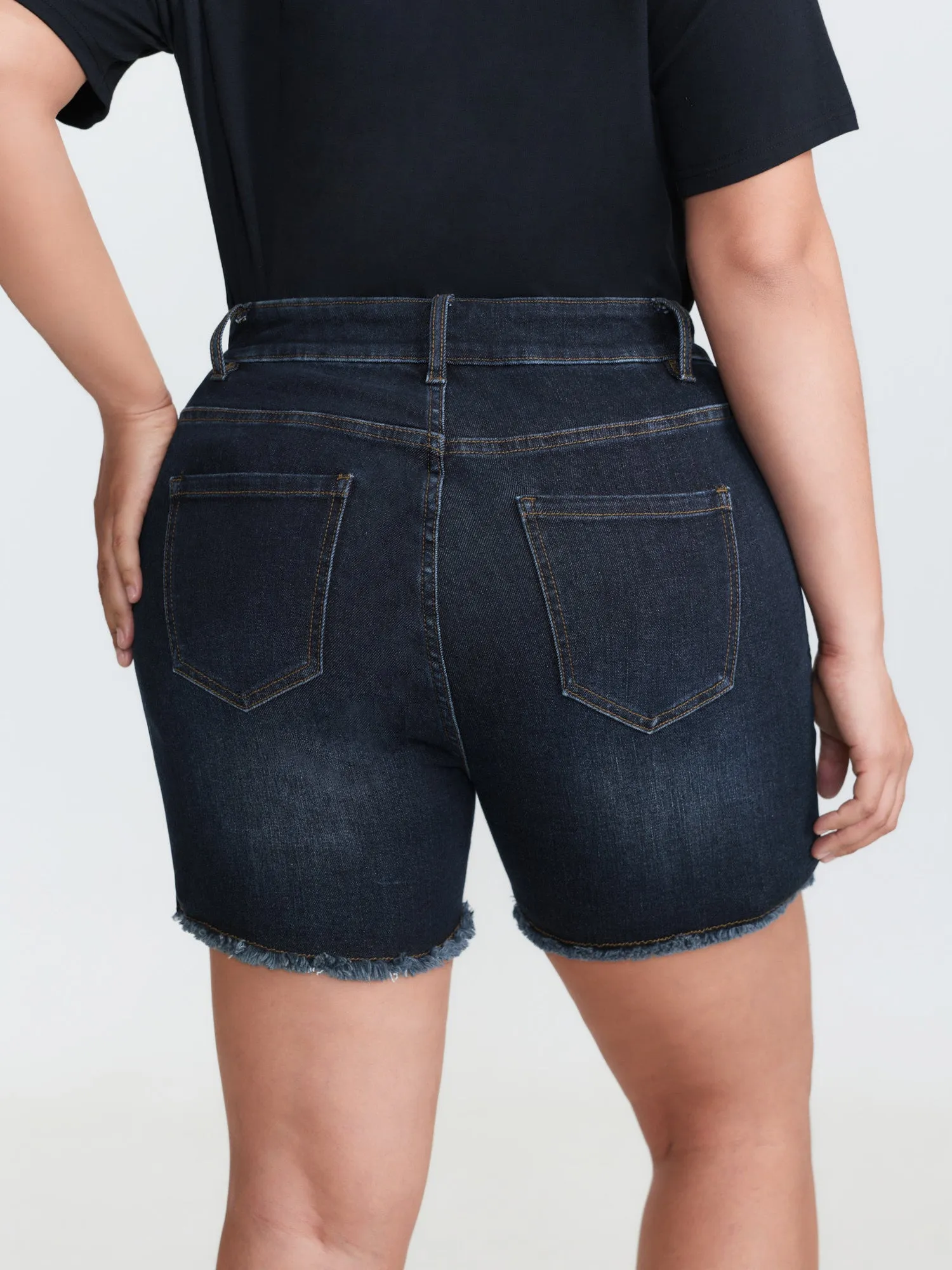 Stretchy Mid-Rise Denim Shorts sold by Bloomchic product image thumbnail 5
