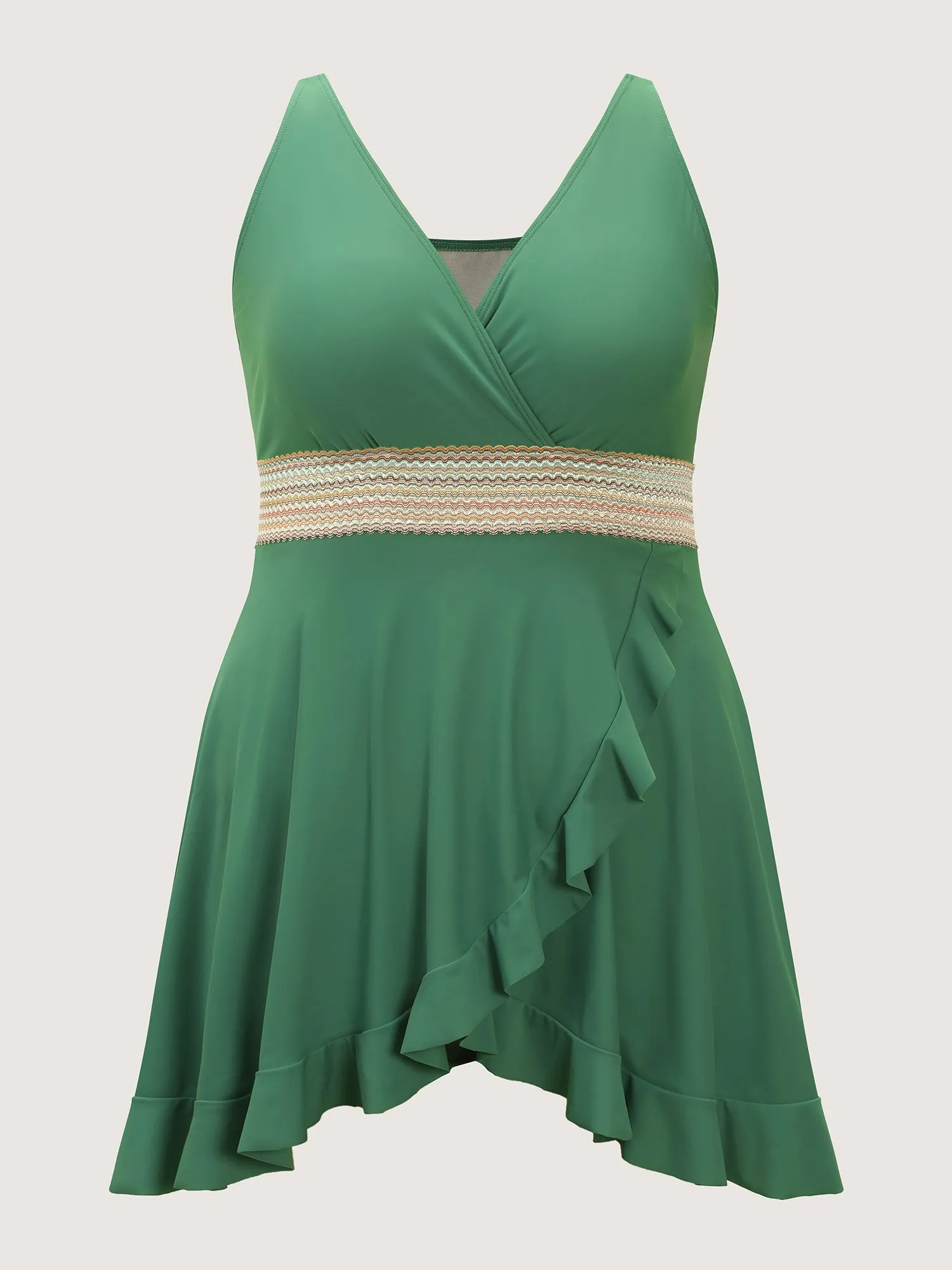 Anti-Float Tie Ruffled Wrap Swim Dress sold by Bloomchic product image thumbnail 5