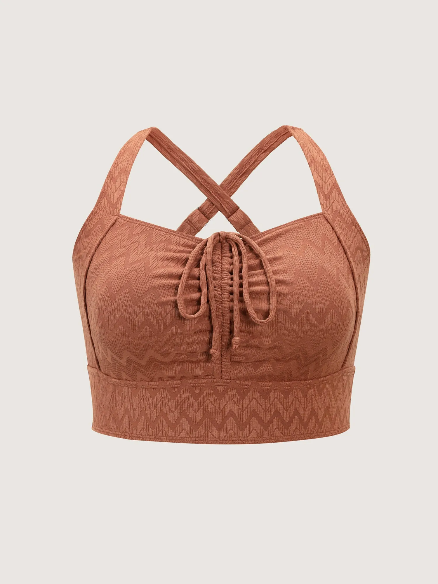 Textured Drawstring Ruched Swim Top sold by Bloomchic product image thumbnail 5