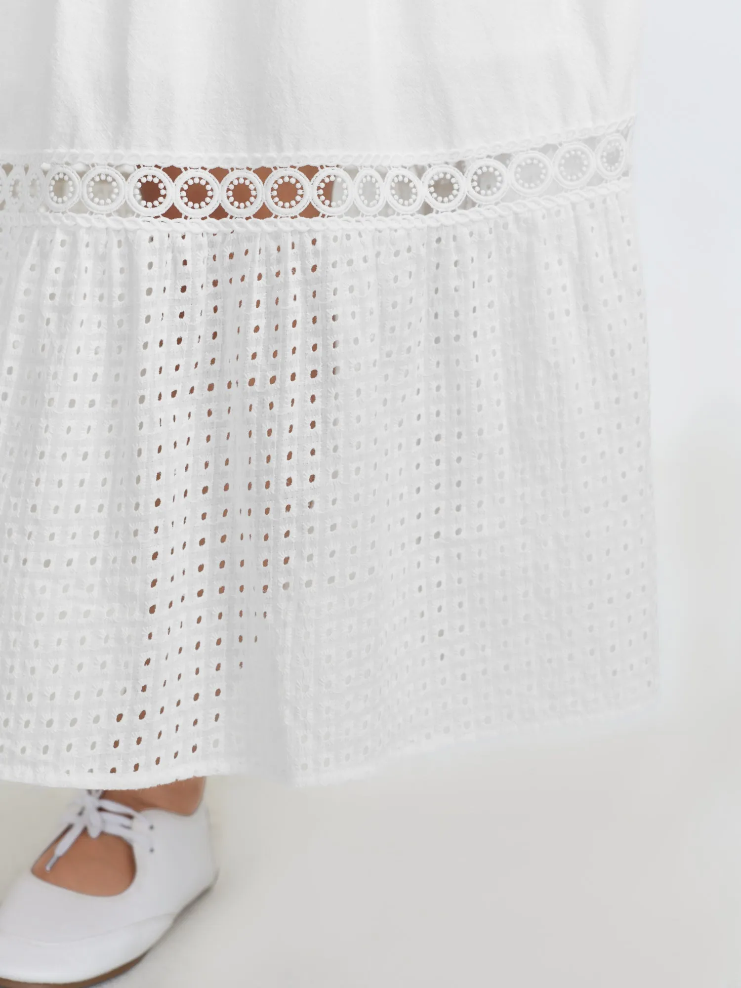 Pure Cotton Embroidered Overall Midi Dress sold by Bloomchic product image thumbnail 4